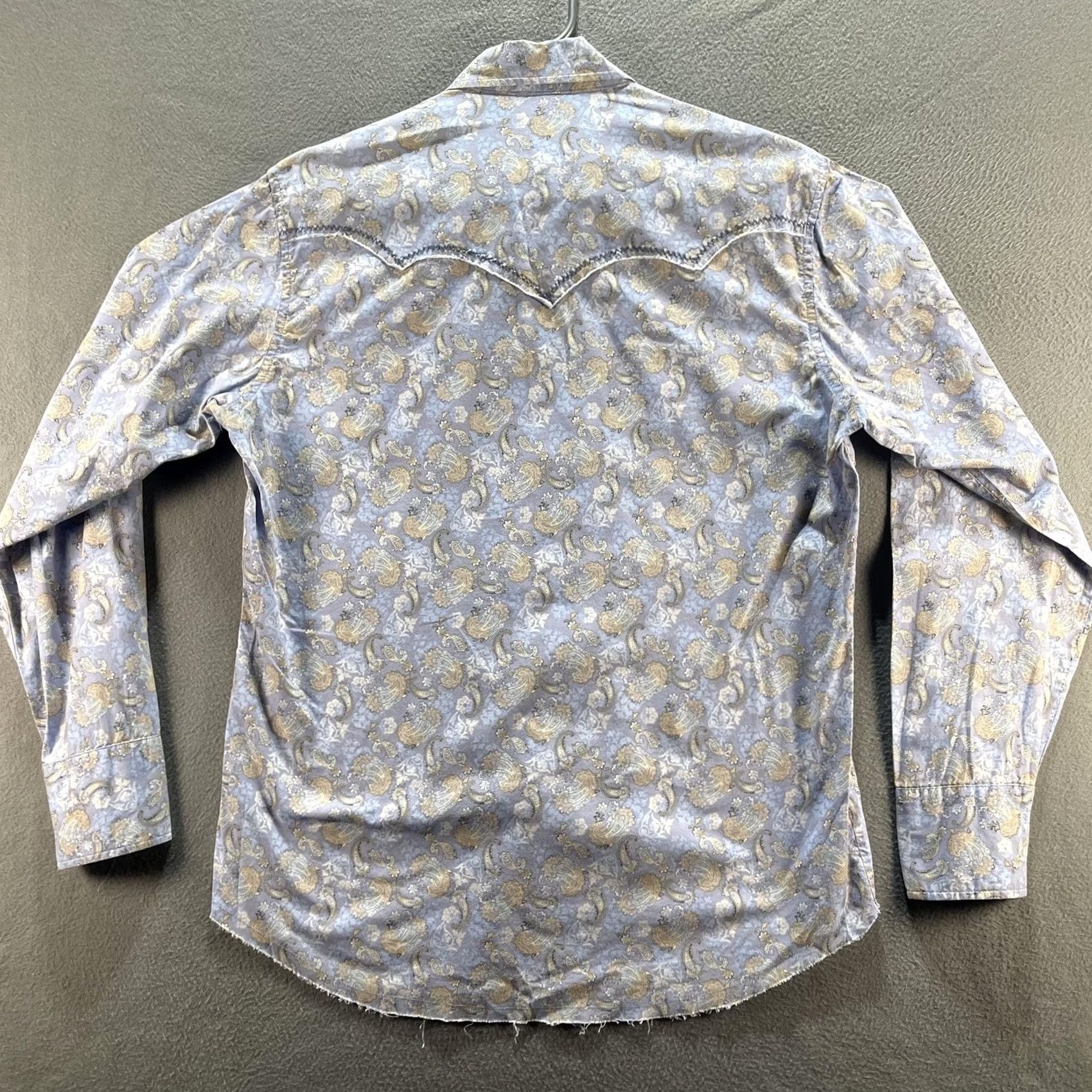 Roper VINTAGE Roper Shirt Mens Medium Blue Gold Paisley Western Pearl Snap Long Sleeve Size US M / EU 48-50 / 2 - 3 Thumbnail
