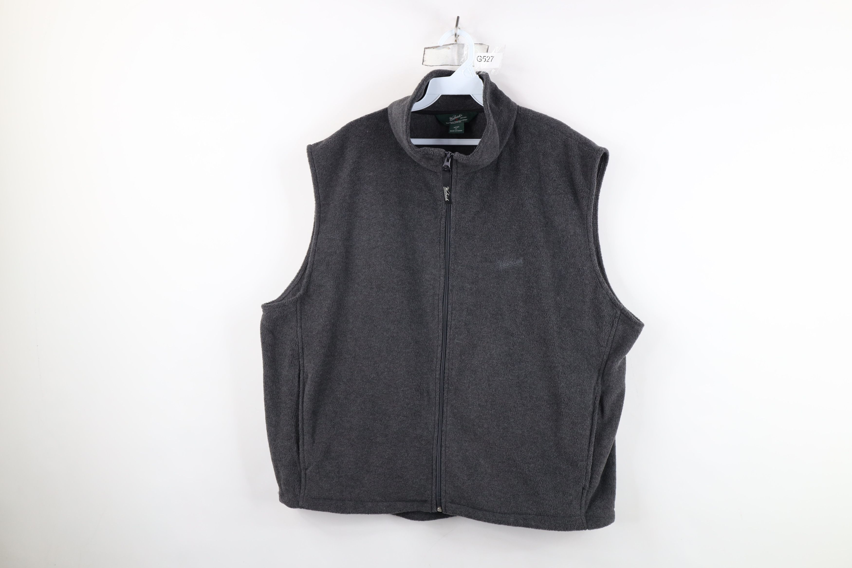 Woolrich Woolen Mills Vintage Woolrich Faded Spell Script Fleece Vest Jacket Gray Size US XL / EU 56 / 4 - 1 Thumbnail