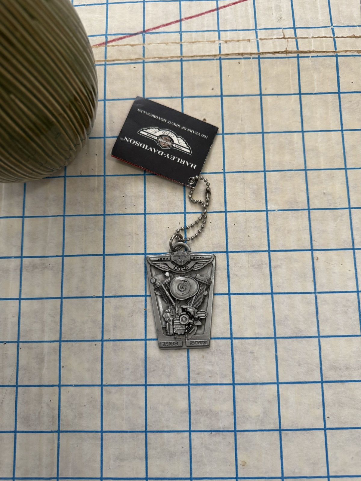Harley Davidson Harley Davidson 100th Anniversary Pewter Key Chain Motorcycl Size ONE SIZE - 2 Thumbnail