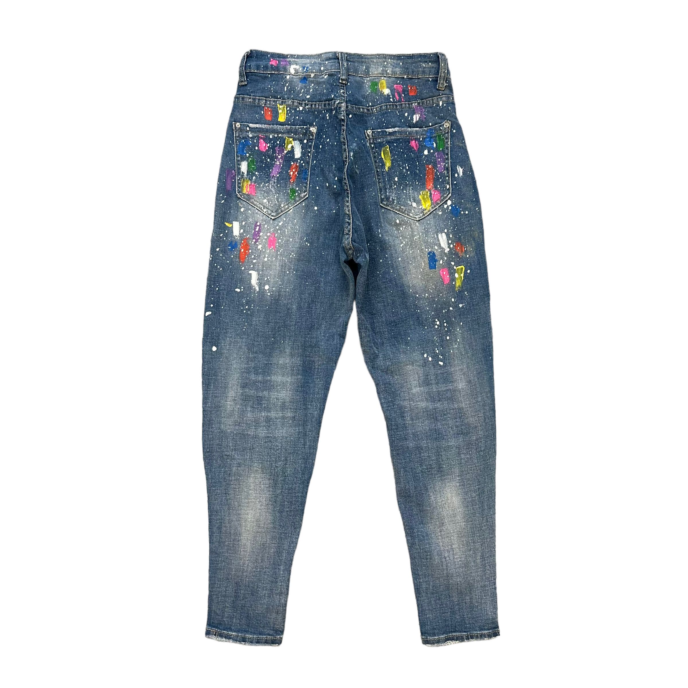Japanese Brand LIANG DIAN PAINT SPLATTER BALLOON JEANS #8638-018 Size 28" / US 6 / IT 42 - 8 Thumbnail