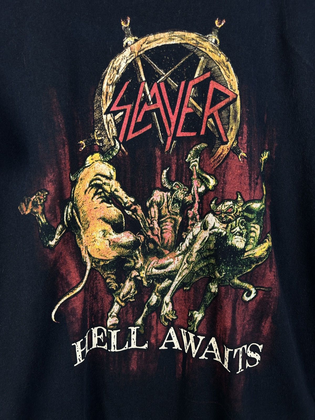 Band Tees Vintage Slayer Hell Awaits Metal Band Short Sleeve T-Shirt Size US L / EU 52-54 / 3 - 2 Thumbnail