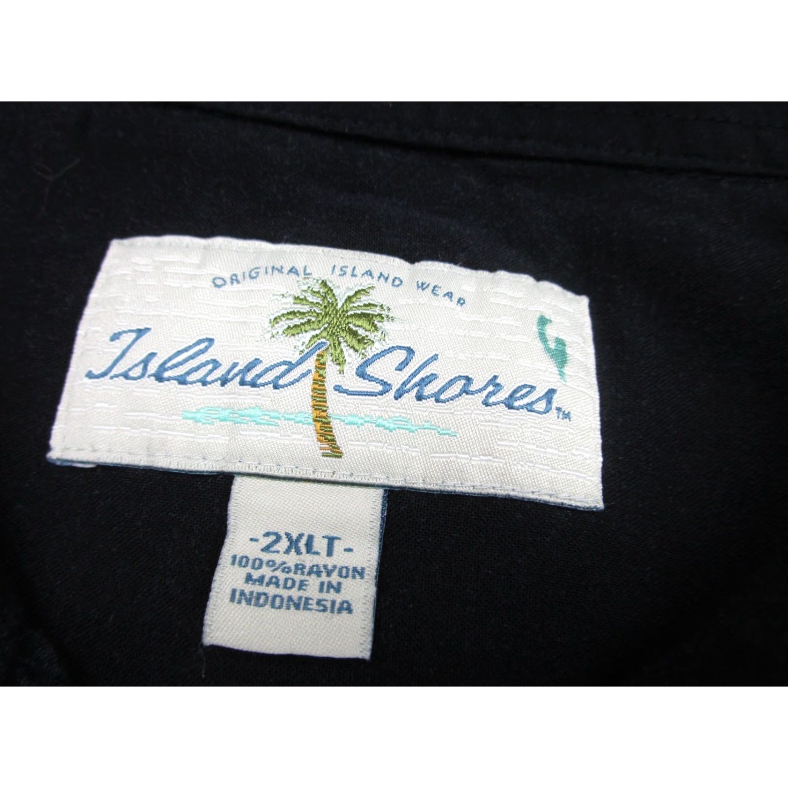 Vintage VINTAGE Island Shores Button-Up Shirt Mens 2XLT Black Beige Palm Tree Hawaiian Aloha Size US XXL / EU 58 / 5 - 6 Thumbnail