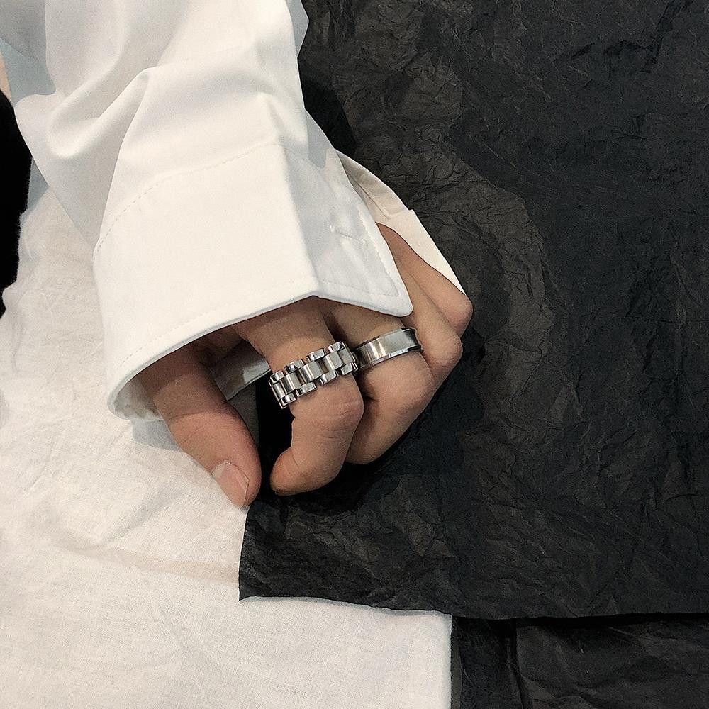 Jewelry Dark Jewelry Rings Open Size Chrome Ring (Size 7-13) Size ONE SIZE - 4 Thumbnail