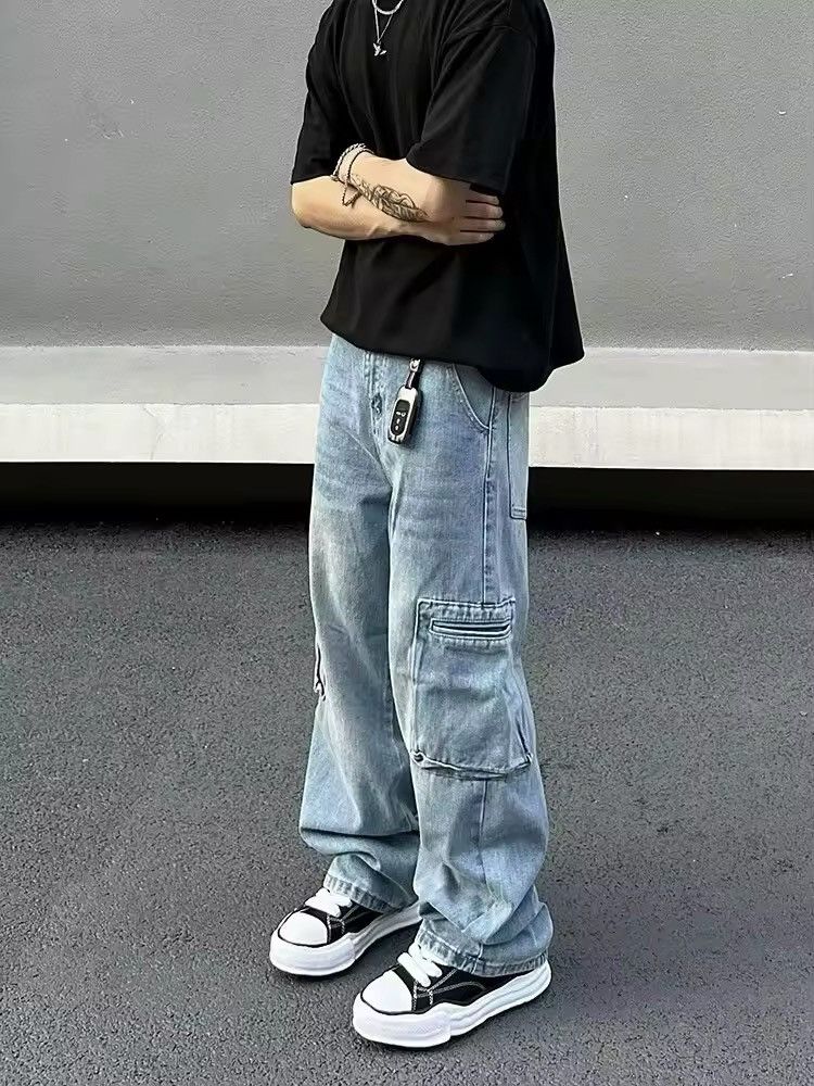 Designer × Japanese Brand × Vintage Faded baggy flared cargo pants y2k Size US 30 / EU 46 - 3 Thumbnail