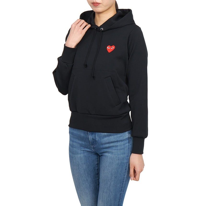 Comme des Garcons Comme Des Garcons Play Japan Black Red Heart Logo Hoodie Size L / US 10 / IT 46 - 3 Thumbnail