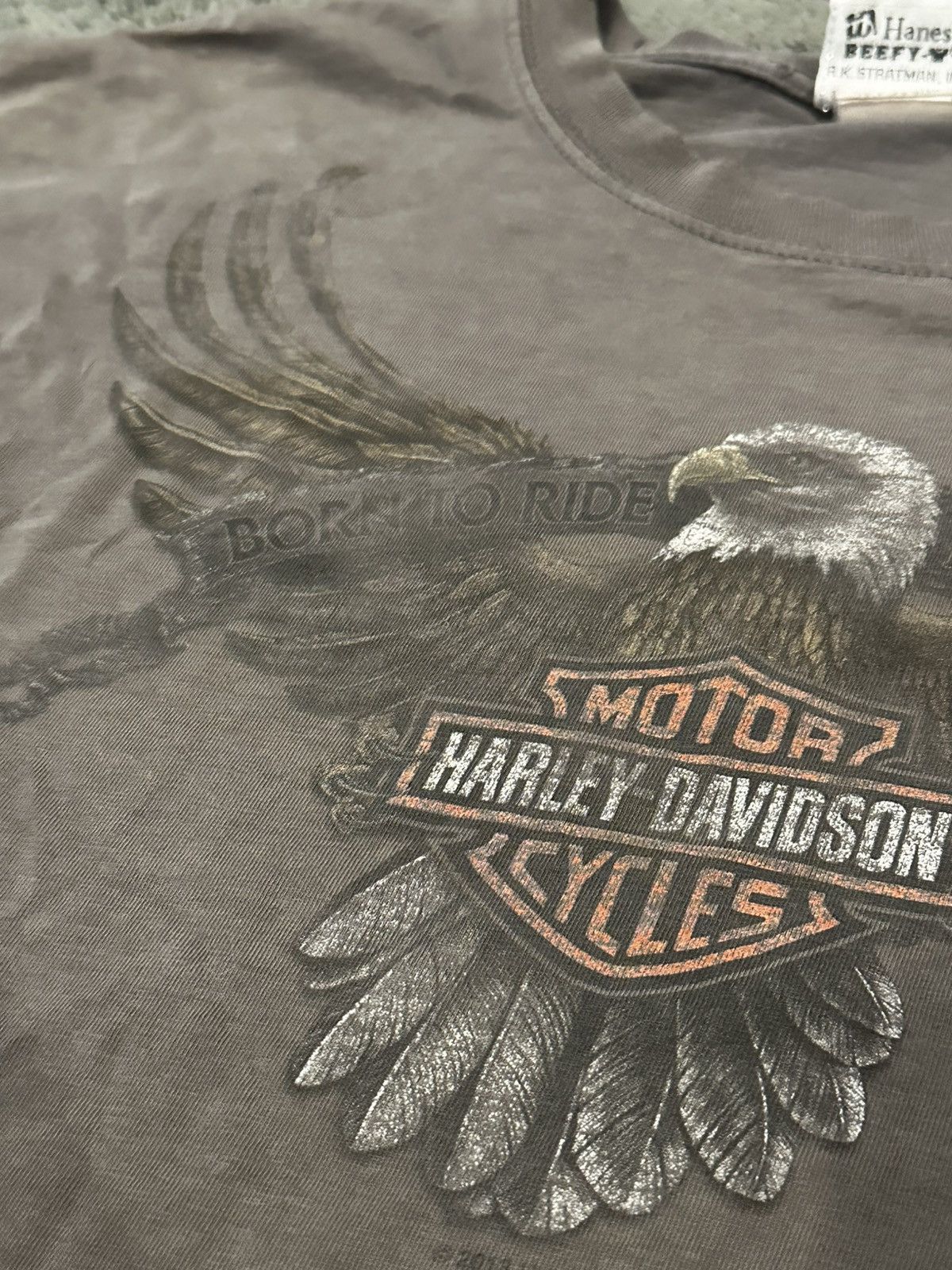 Harley Davidson 2013 Harley Davidson Faded “Born to ride, Forced To WorK” T Size US XXL / EU 58 / 5 - 9 Thumbnail