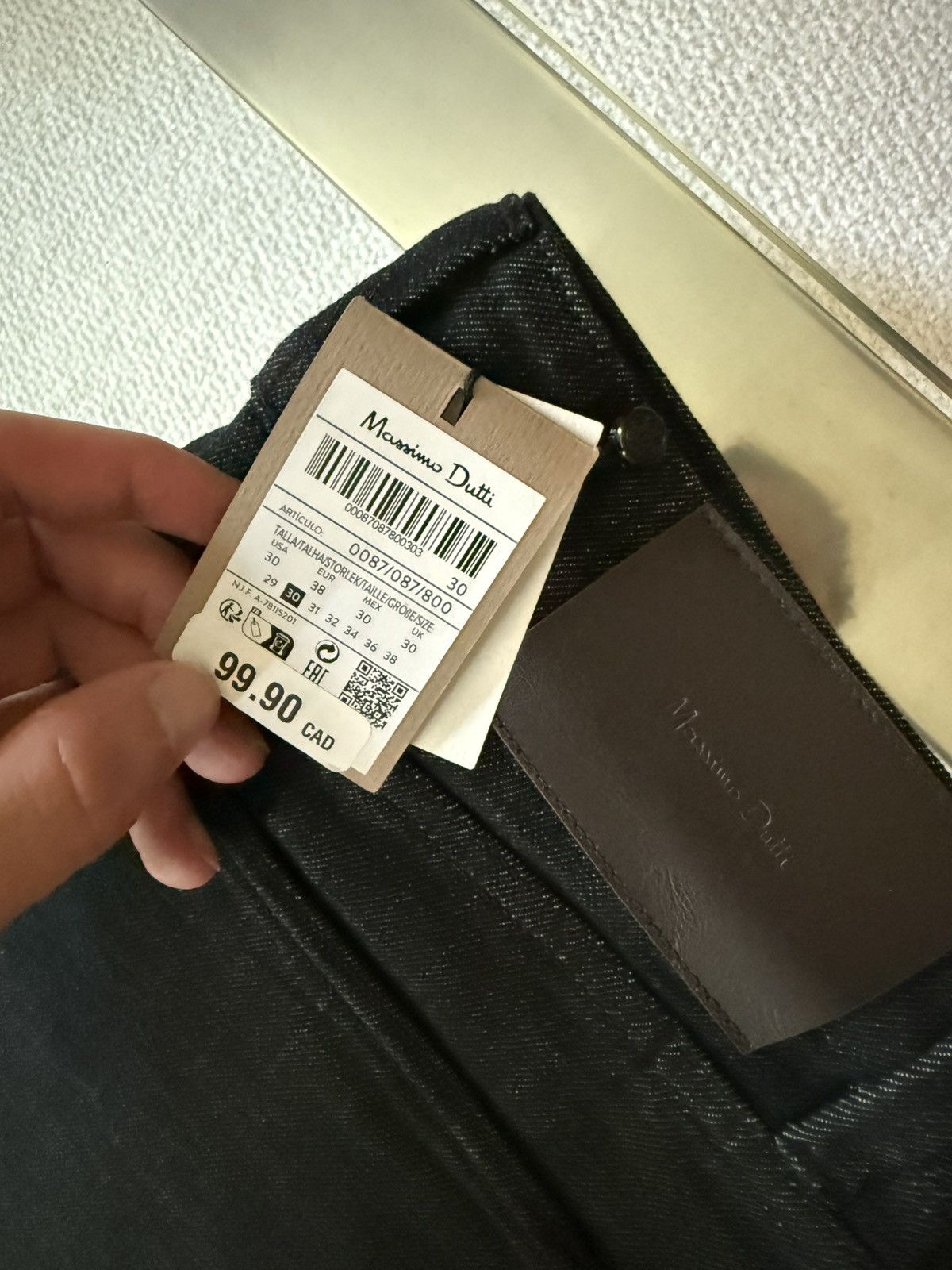 Massimo Dutti Massimo Dutti Slim Fit Black Denim Size US 30 / EU 46 - 2 Thumbnail