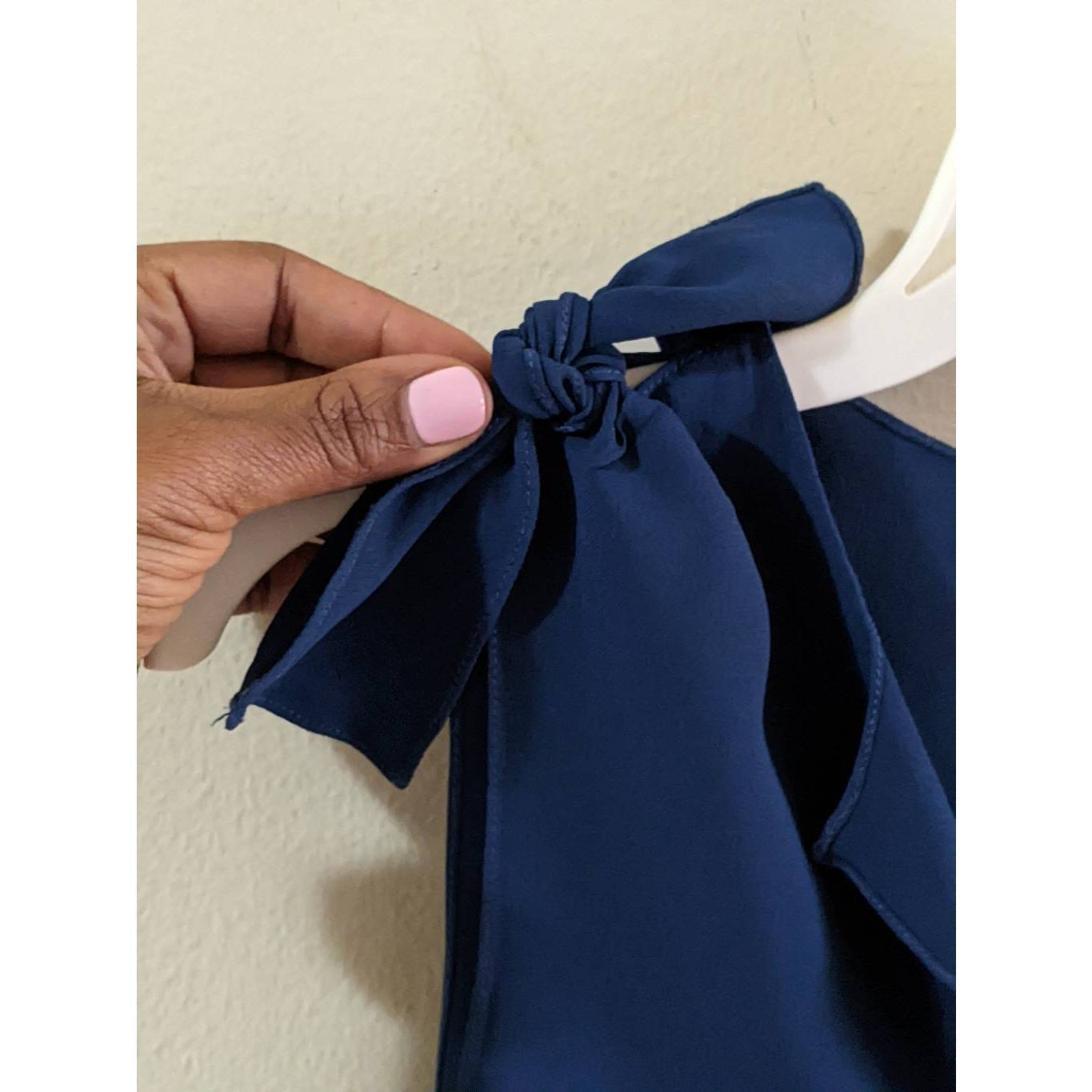 Chloe Chloé Navy Blue Sleeveless Blouse V-Neck Tie Shoulder Elegan Size XS / US 0-2 / IT 36-38 - 5 Thumbnail