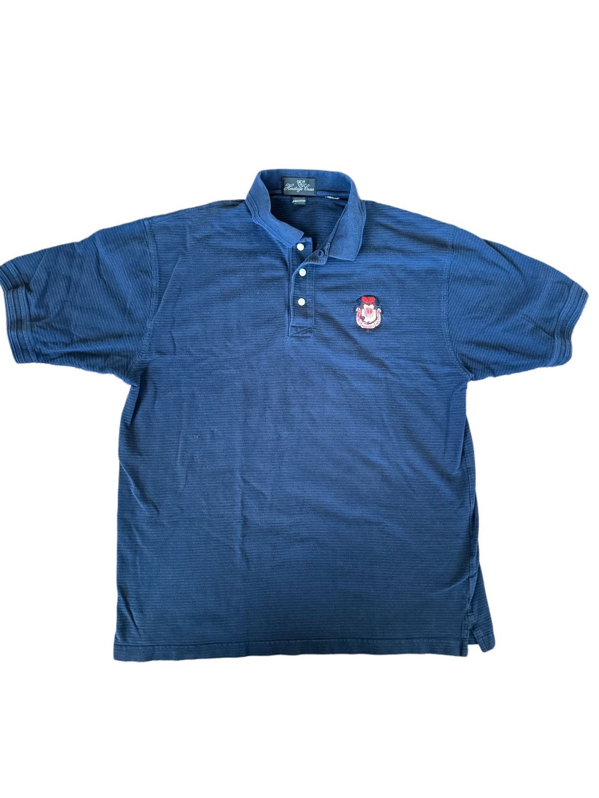 Vintage Heritage Cross Pima cotton men’s navy blue polo shirt NMMI Size US L / EU 52-54 / 3 - 1 Thumbnail