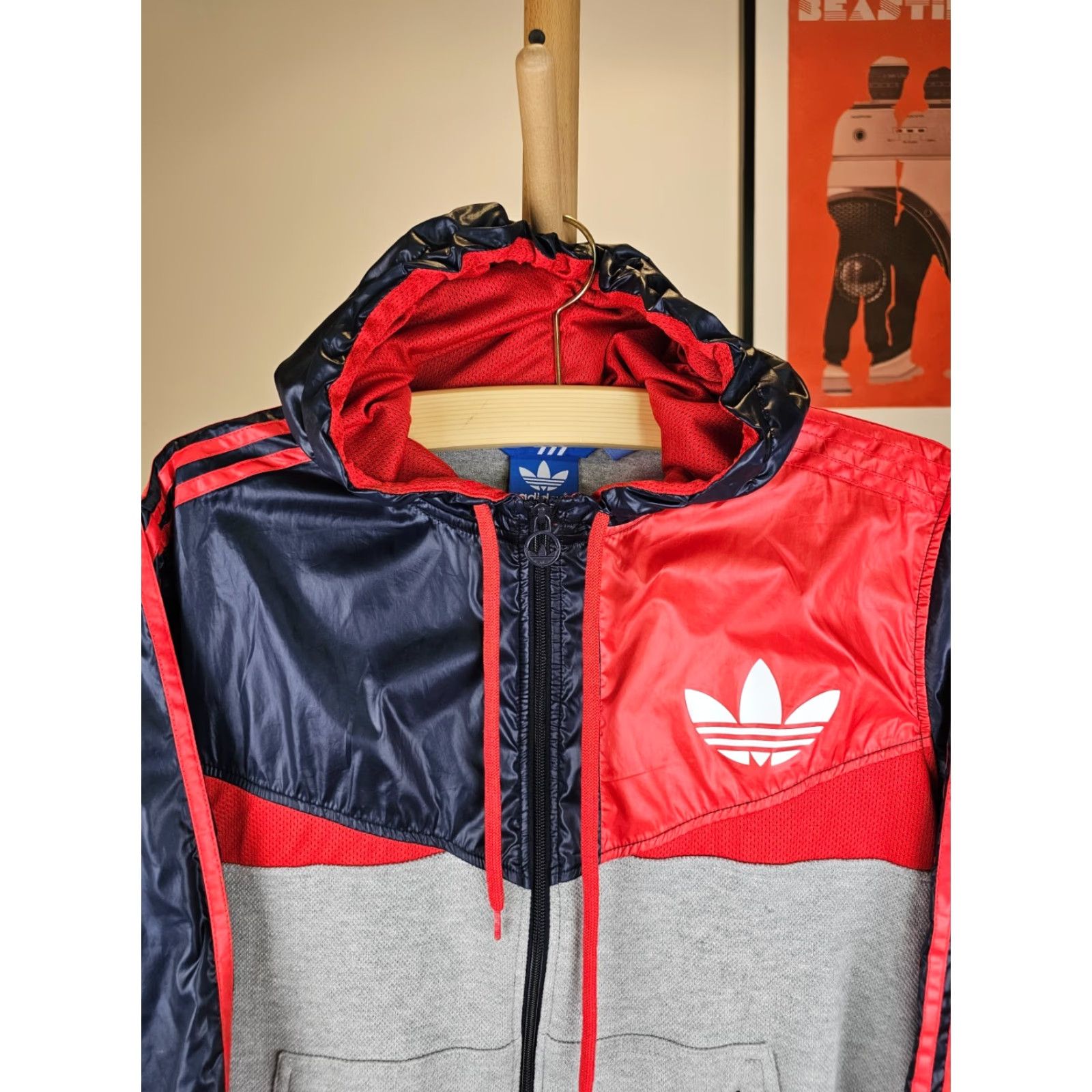 Adidas VINTAGE ADIDAS ORIGINAL TREFOIL ZIP UP HOODIE Mens L Blue Front Zip Full Zip 90s 2000s Size US L / EU 52-54 / 3 - 2 Thumbnail