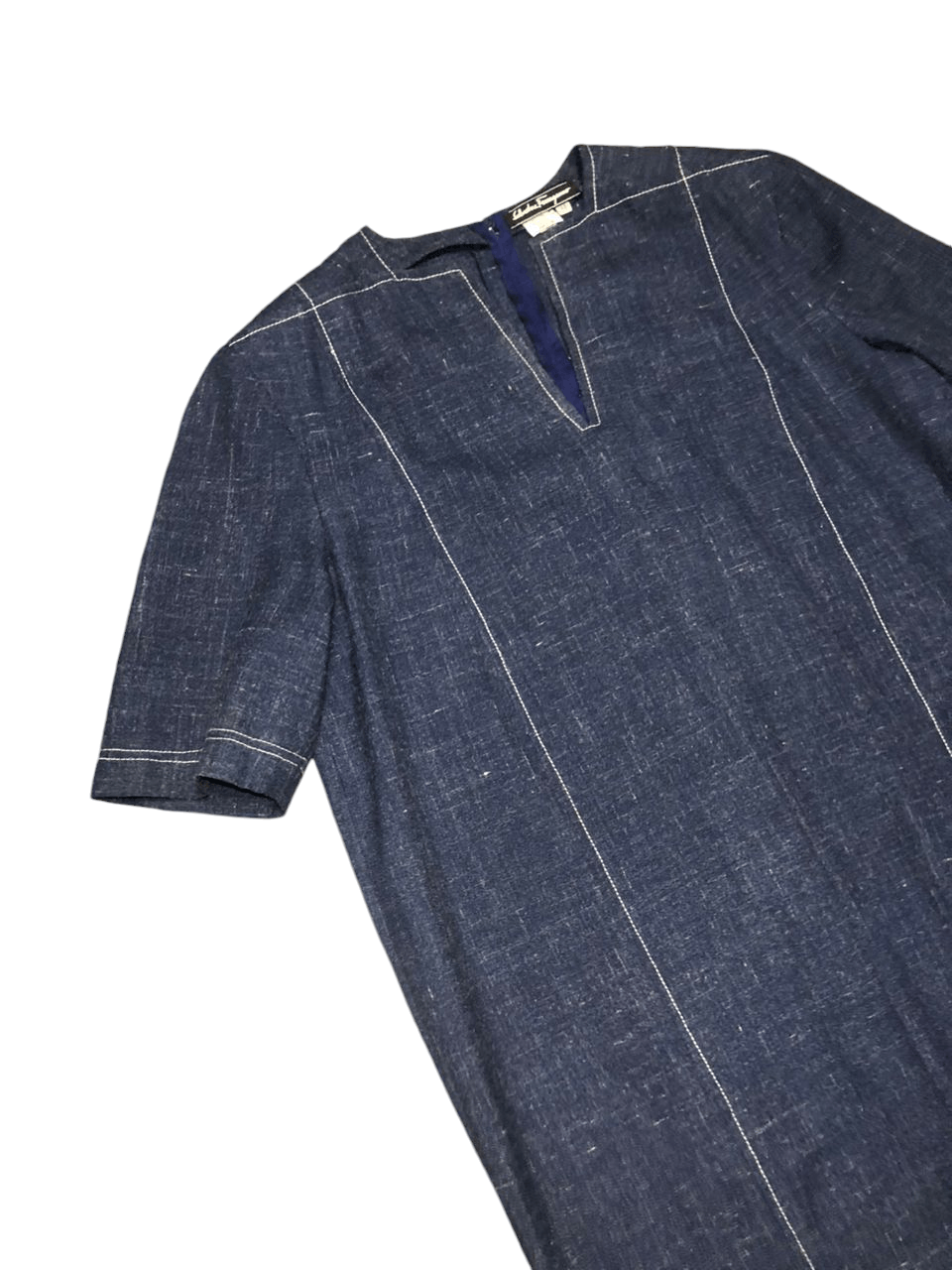 Salvatore Ferragamo × Vintage Vintage Salvatore Ferragamo Wool Dress Short Sleeve Size XL / US 12-14 / IT 48-50 - 5 Thumbnail