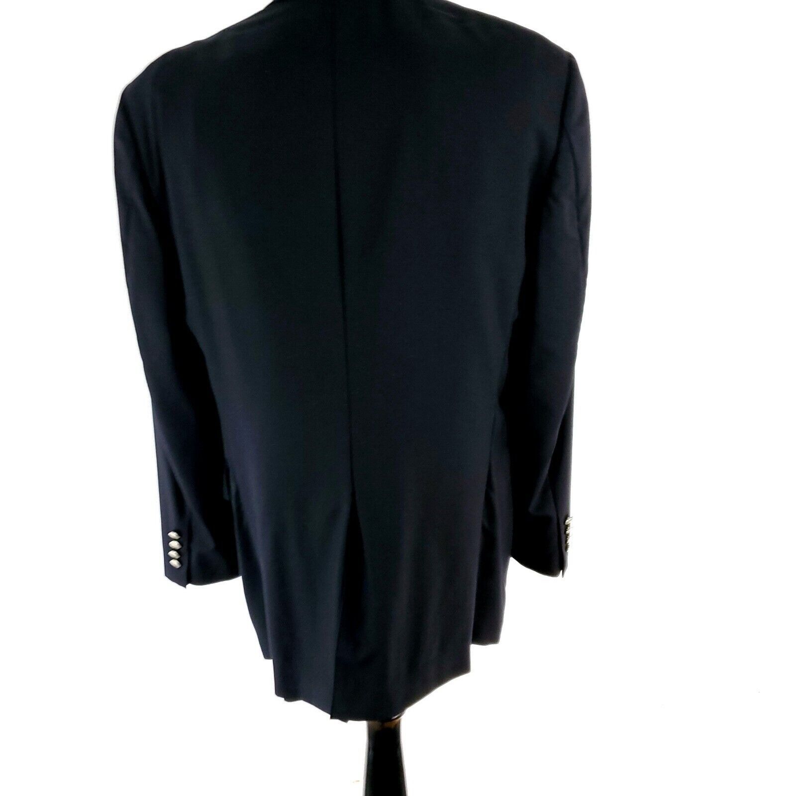 Hart Schaffner Marx Hart Schaffner Marx 1887 Wool 2 Silver Button Blazer 40R Bla Size 40R - 5 Thumbnail