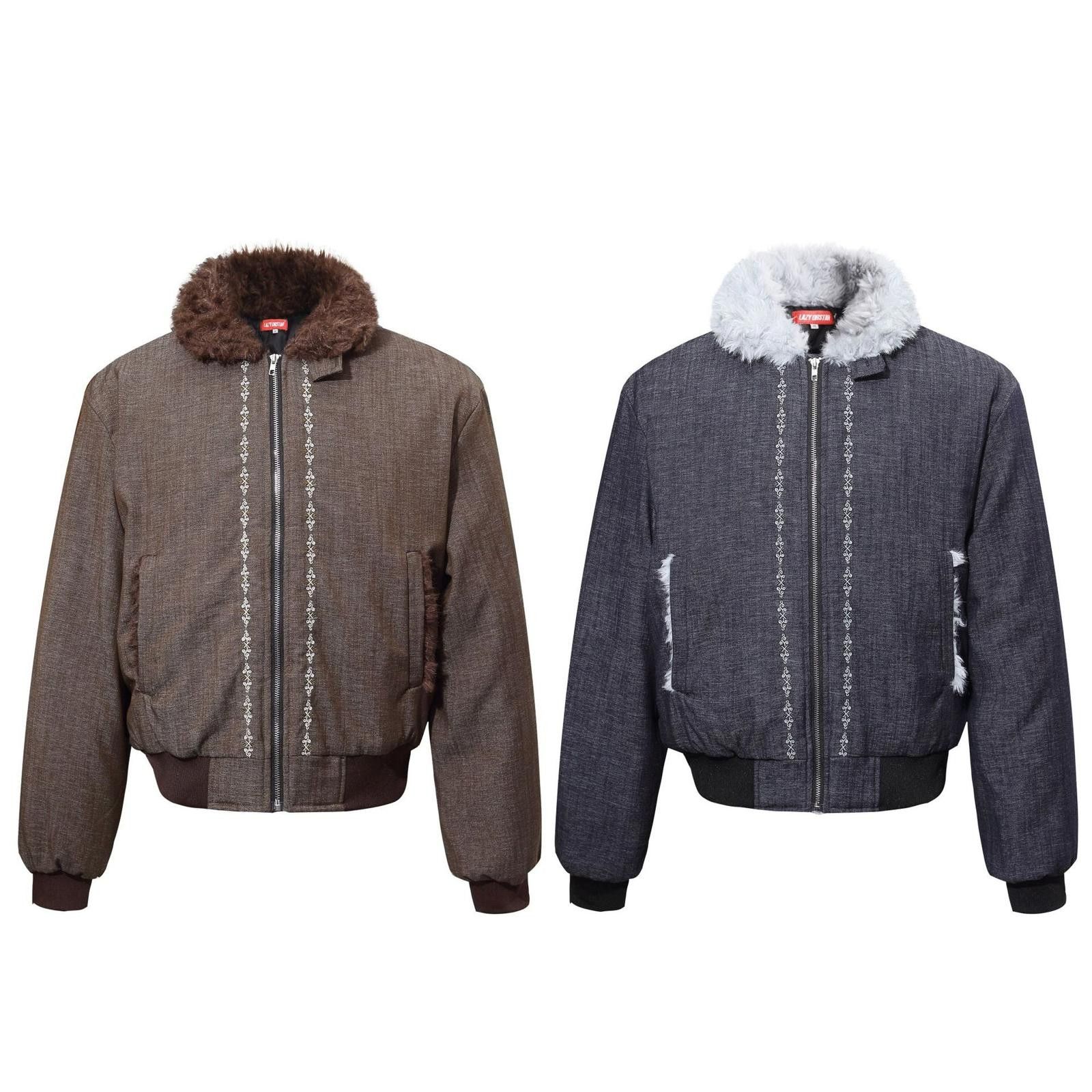 Japanese Brand Faux Fur Collar Bomber Jacket, Casual Outerwear Size US M / EU 48-50 / 2 - 6 Thumbnail
