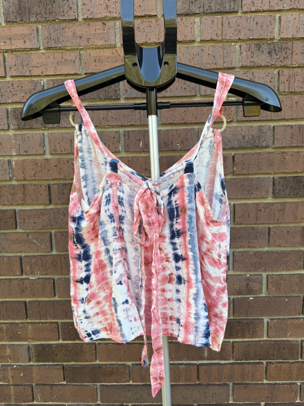 Other Sadie & Sage Coral Navy Tie Dye Tank Top Cami Flowy V-Neck Size M / US 6-8 / IT 42-44 - 5 Thumbnail