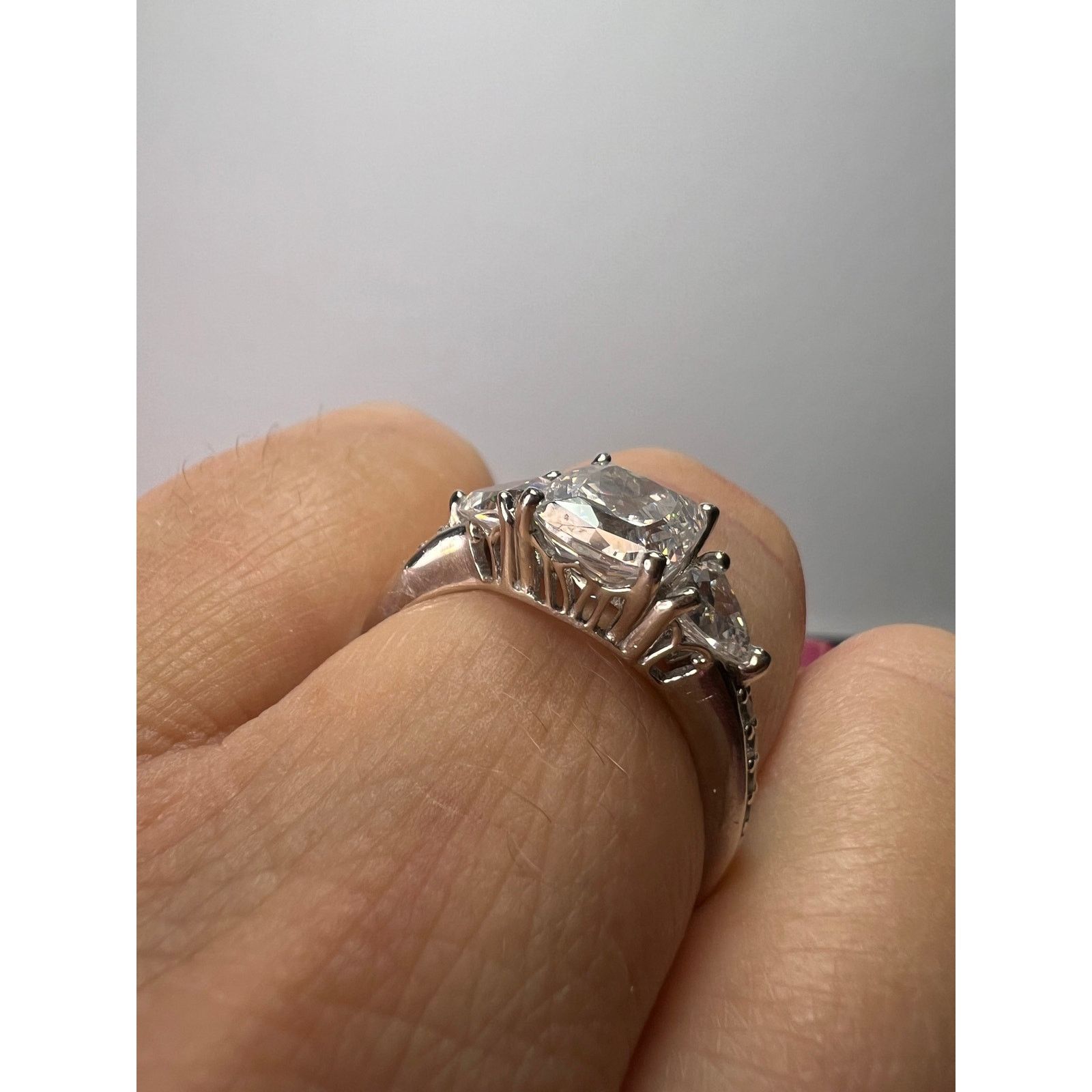 Other Cubic zirconia platinum over sterling silver ring size 9 Size ONE SIZE - 8 Thumbnail