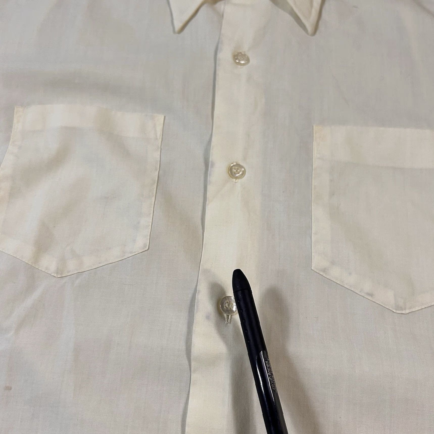 Vintage True Vintage 70s Envoy Shirt Sheer Dagger Collar Disco 1970s Solid Yellow Medium Size US M / EU 48-50 / 2 - 5 Thumbnail