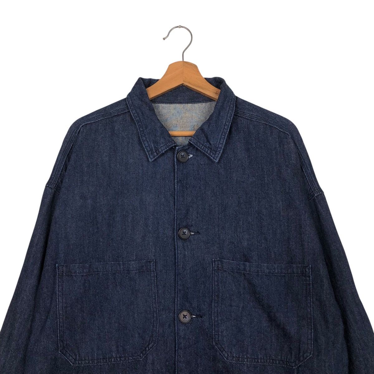 Japanese Brand 📌Vintage Denim Biker Chore Jacket Gu Indigo Issey Miyake Size US L / EU 52-54 / 3 - 4 Thumbnail