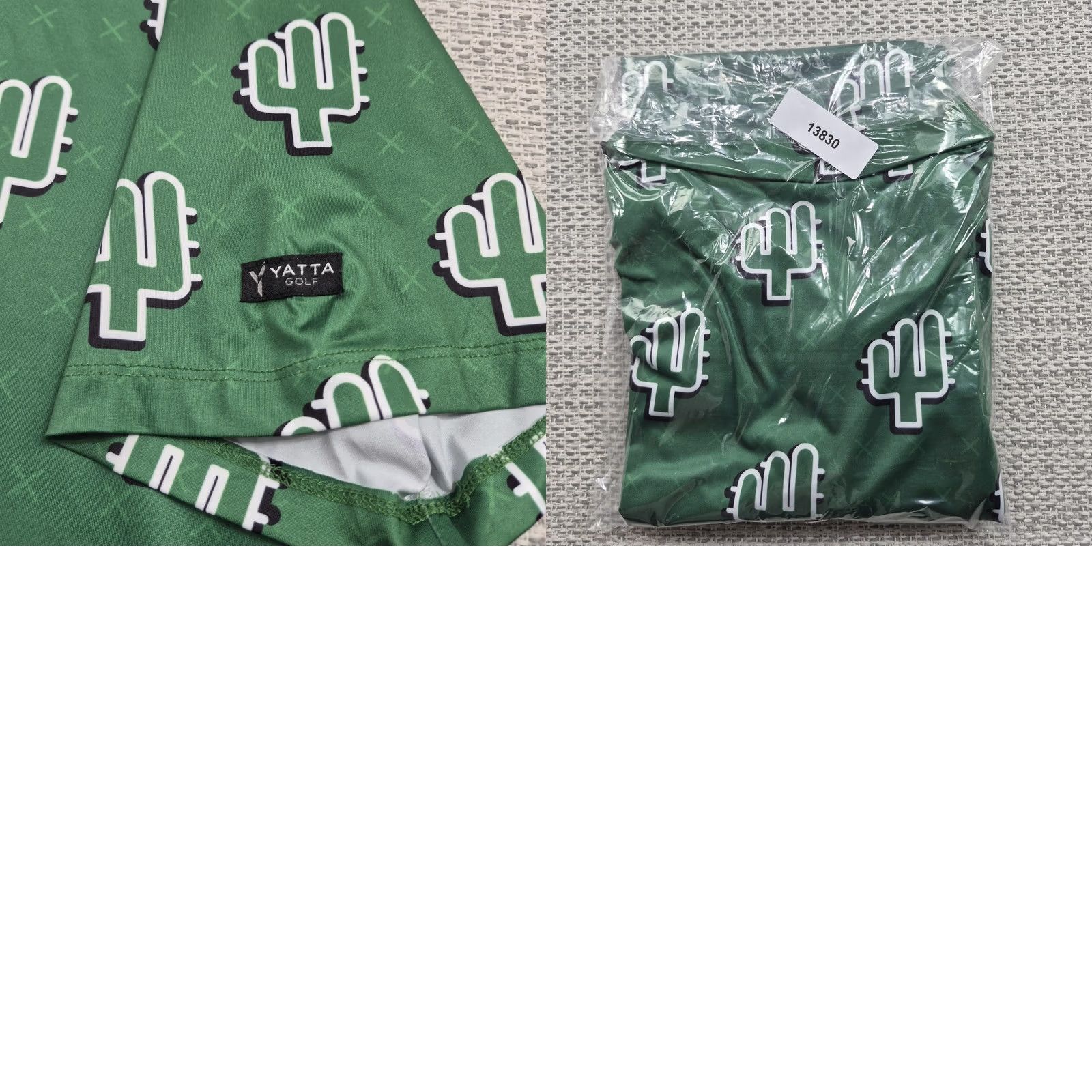 Vintage Yatta Golf Polo Golf Shirt Mens 2XL Green Cactus Arizona Performance Stretch Size US XXL / EU 58 / 5 - 9 Thumbnail