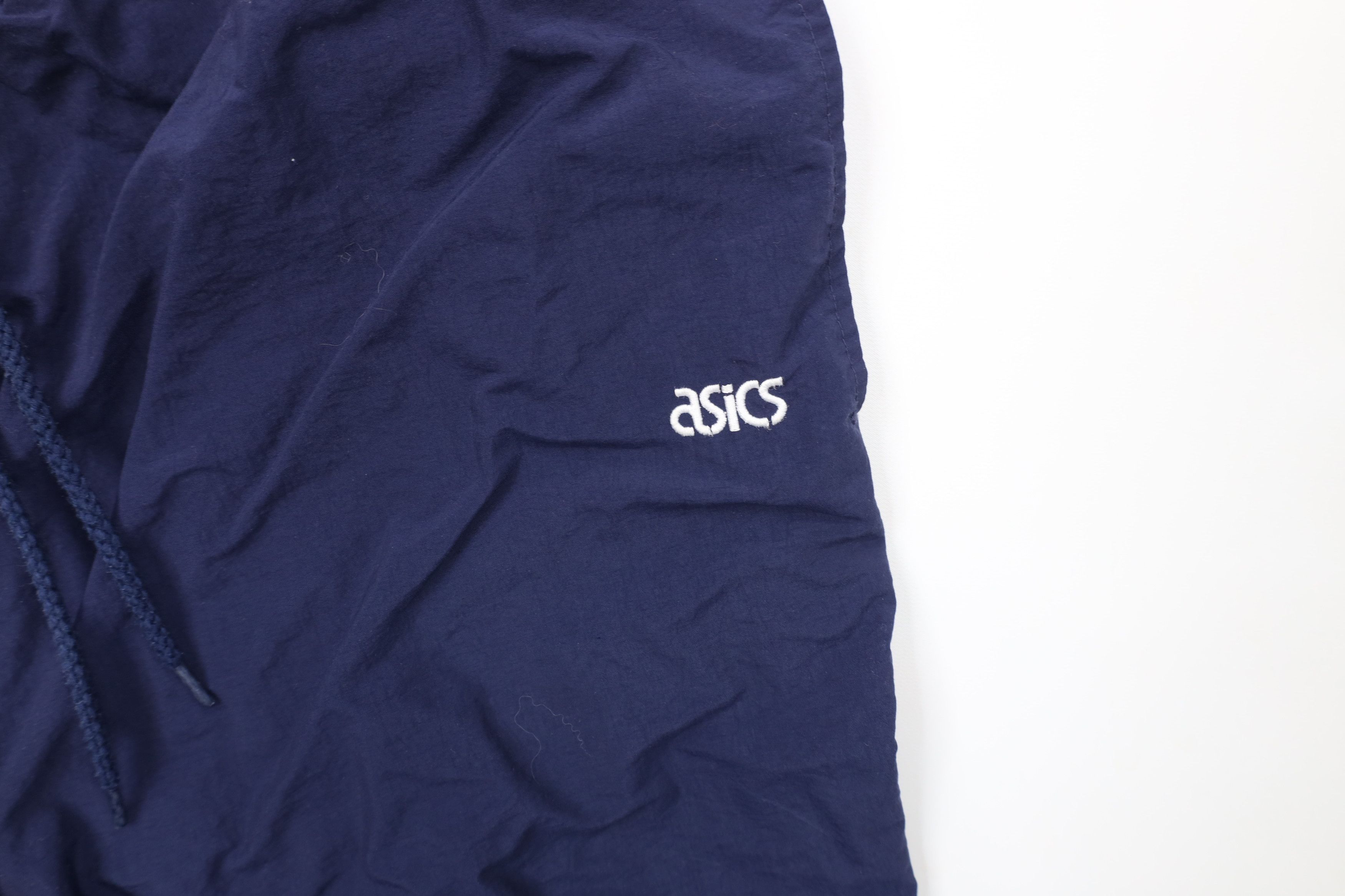 Asics × Vintage Vintage 90s Asics Spell Out Lined Windbreaker Pants Blue Size US 34 / EU 50 - 6 Thumbnail