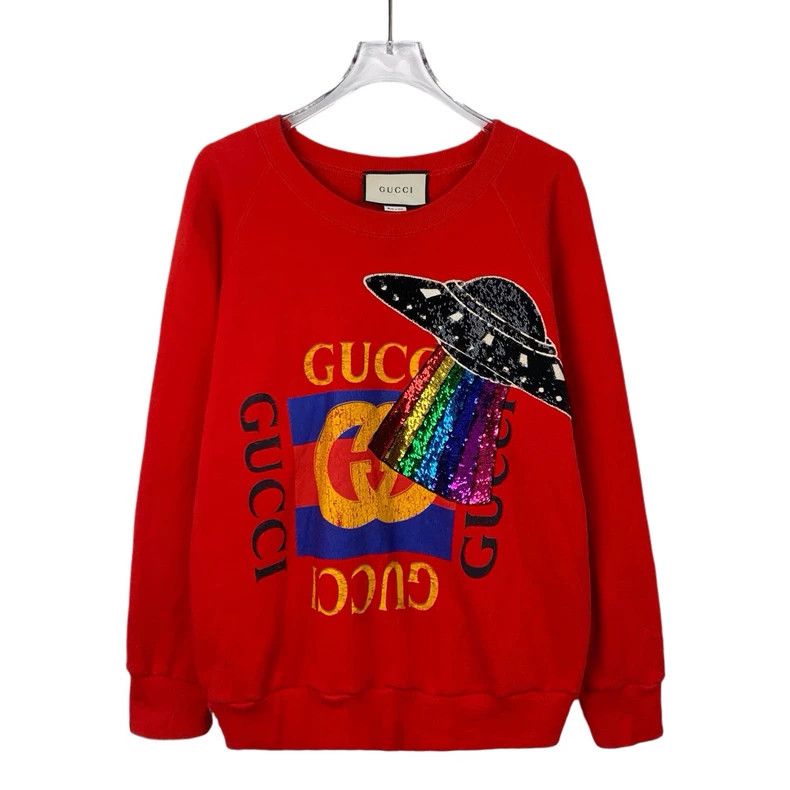 Gucci Gucci Red logo printed flying saucer sequin round-neck long Size US XS / EU 42 / 0 - 1 Thumbnail
