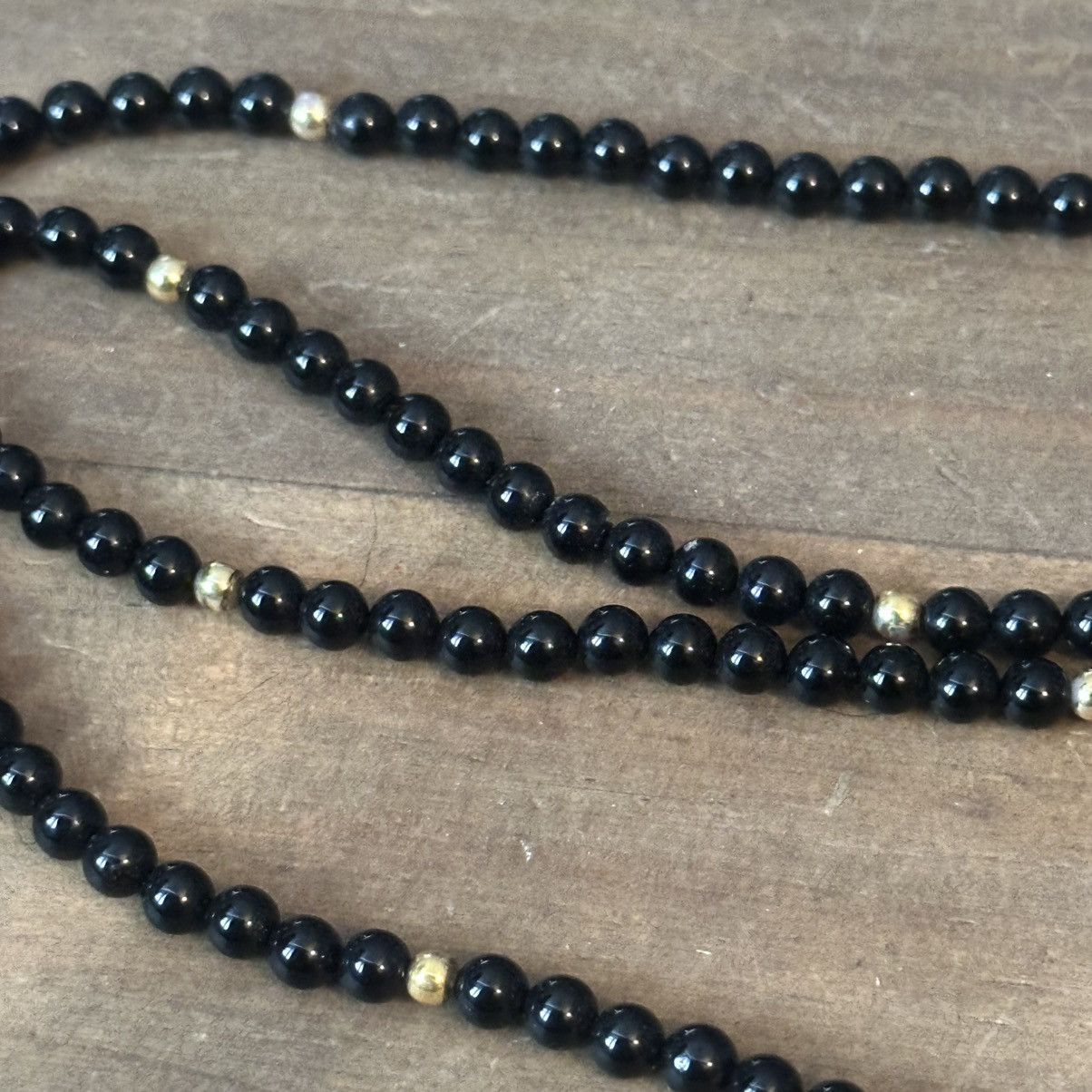 Vintage Vintage black and gold glass bead necklace Size ONE SIZE - 3 Thumbnail