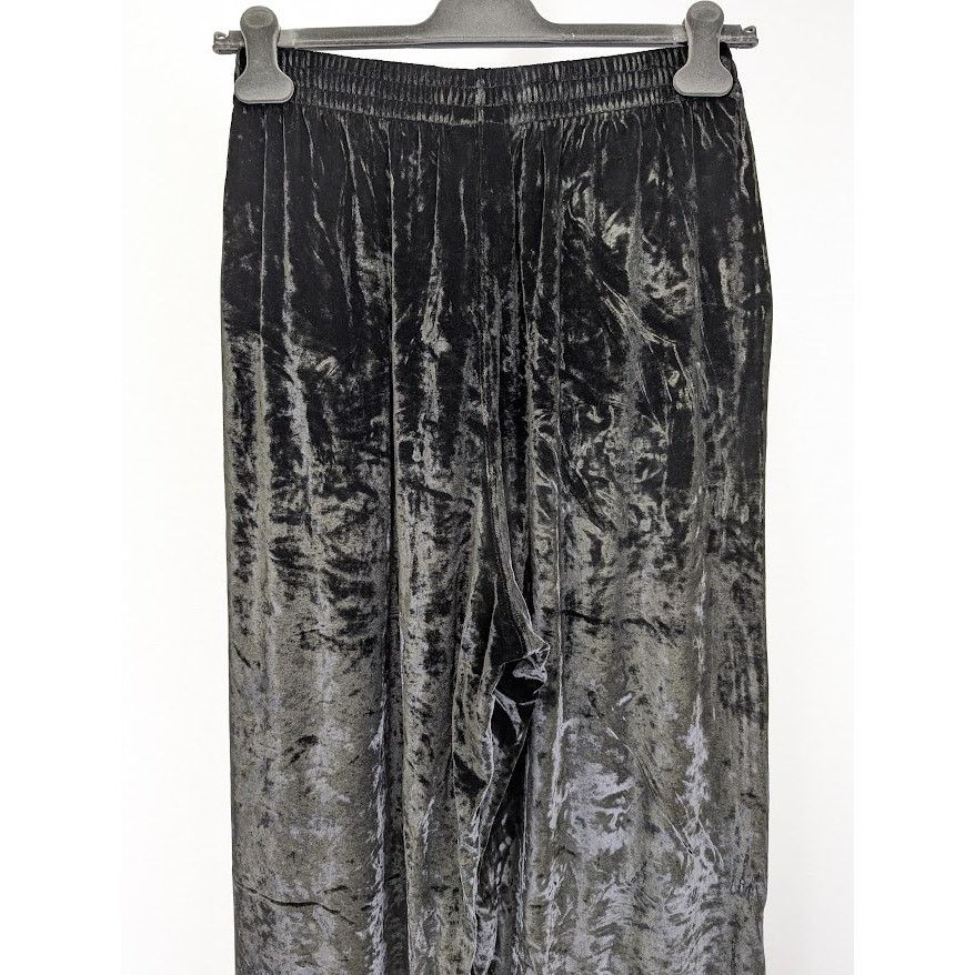 Balenciaga o1rshd1 Baggy Pants BB Paris Icon Shiny Velvet in Black Size US 28 / EU 44 - 12 Thumbnail