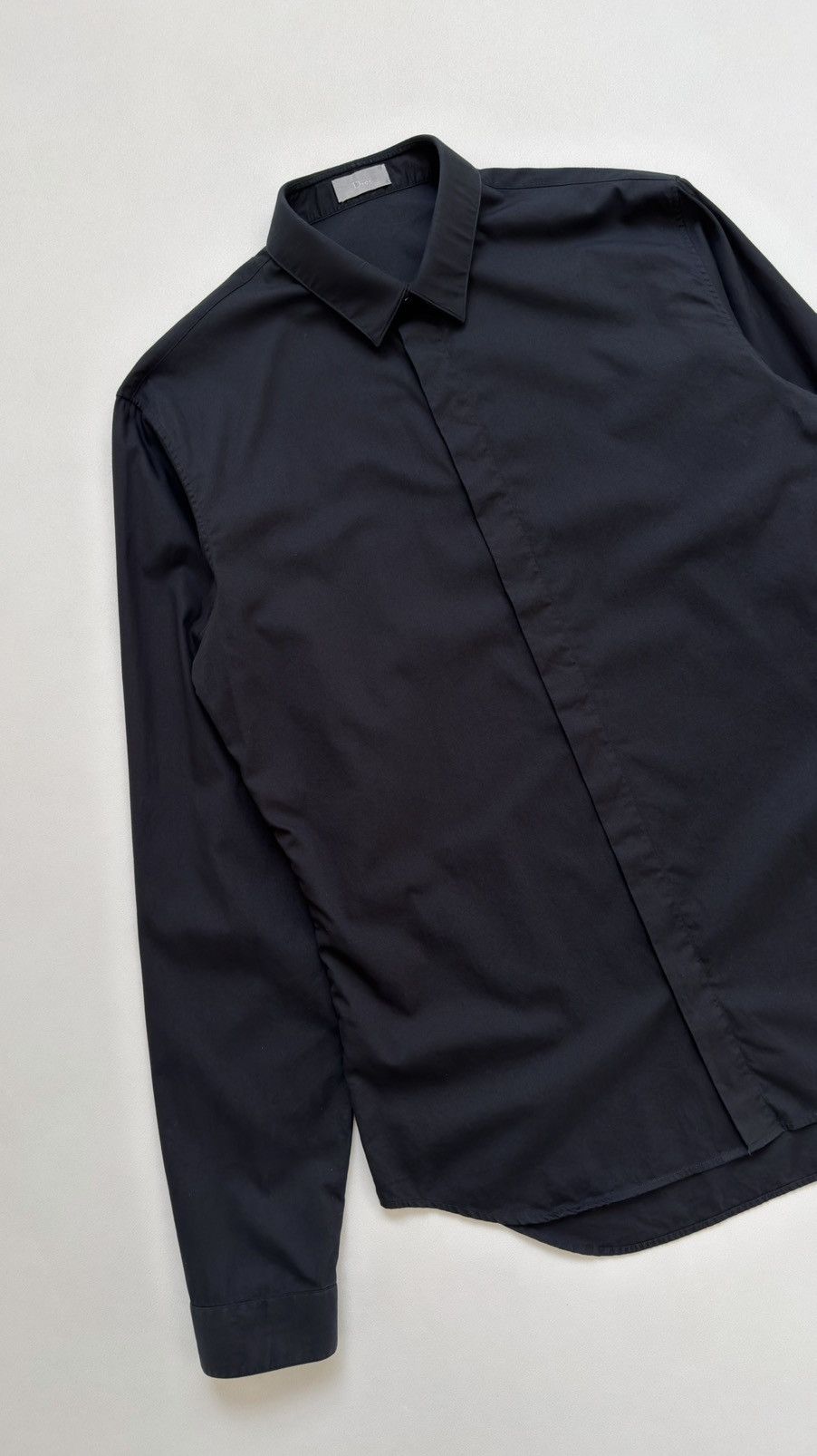 Dior Hedi Slimane Era Black Cotton Shirt Size US M / EU 48-50 / 2 - 2 Thumbnail