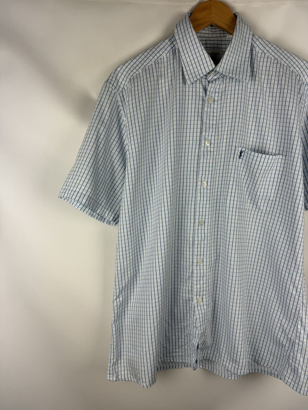 Yves Saint Laurent YSL Yves Saint Laurent Vintage 90s S/S Plaid Button Up Shirt Size US L / EU 52-54 / 3 - 2 Thumbnail