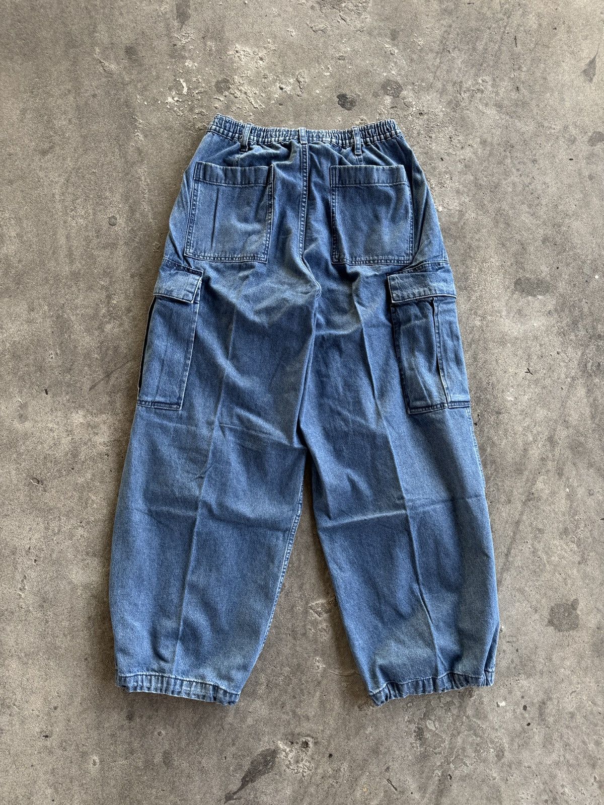 GU GU Super Wide Cargo Ballon Denim Pants Size US 30 / EU 46 - 8 Thumbnail