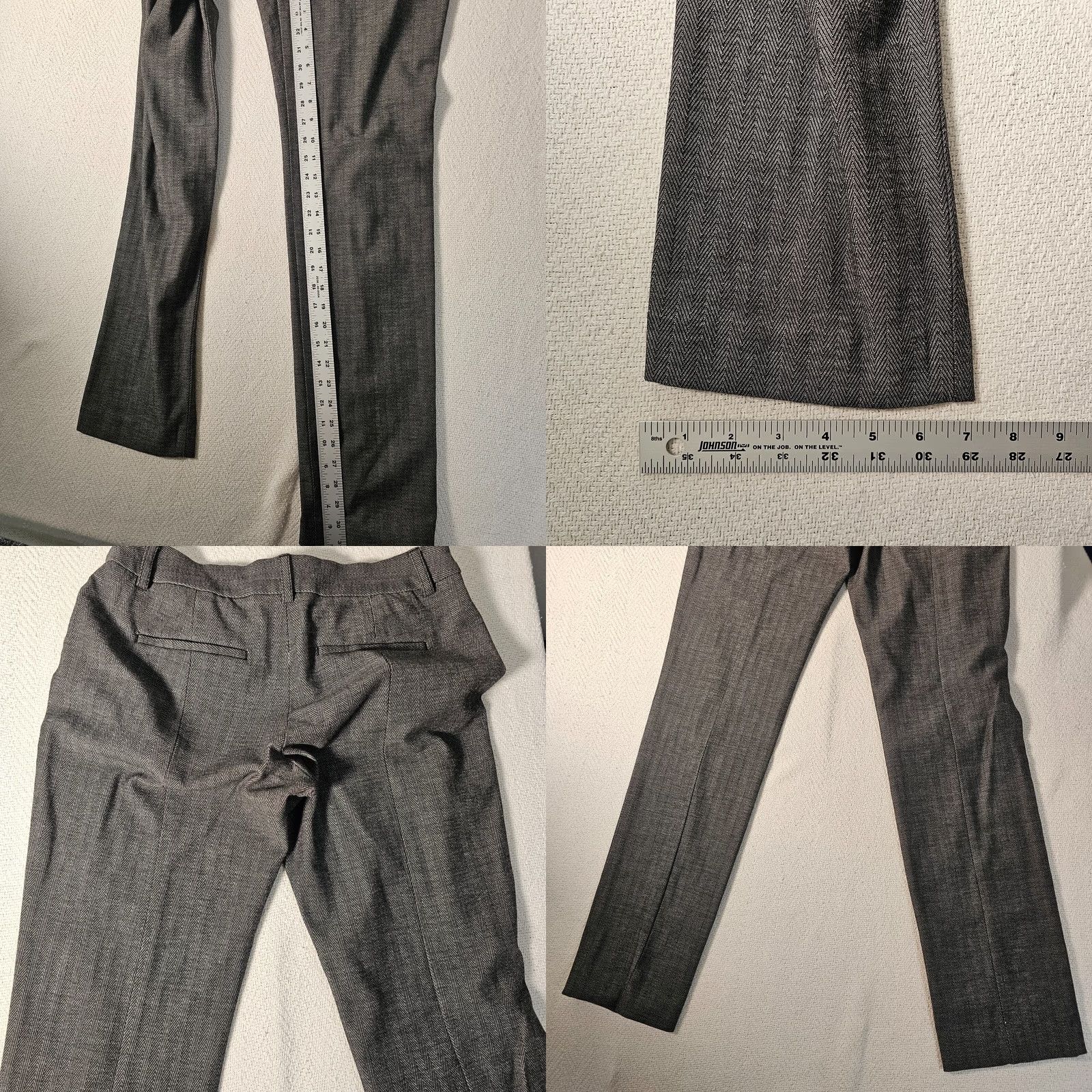 Express Express Editor Slim Pants Size 6 Brown Herringbone Dress Pants Women Regular Slim Waist 30 Inseam 31 Stretch Size 28" / US 6 / IT 42 - 8 Thumbnail