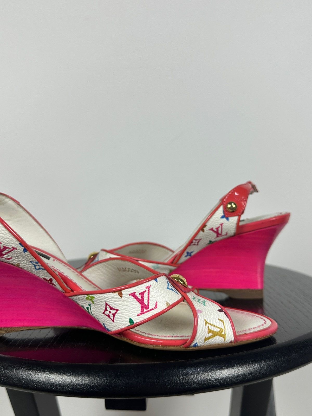 Louis Vuitton × Takashi Murakami 2009 Vintage Louis Vuitton x Takashi Murakami Wedge Sandal Size US 4.5 / IT 34.5 - 18 Thumbnail