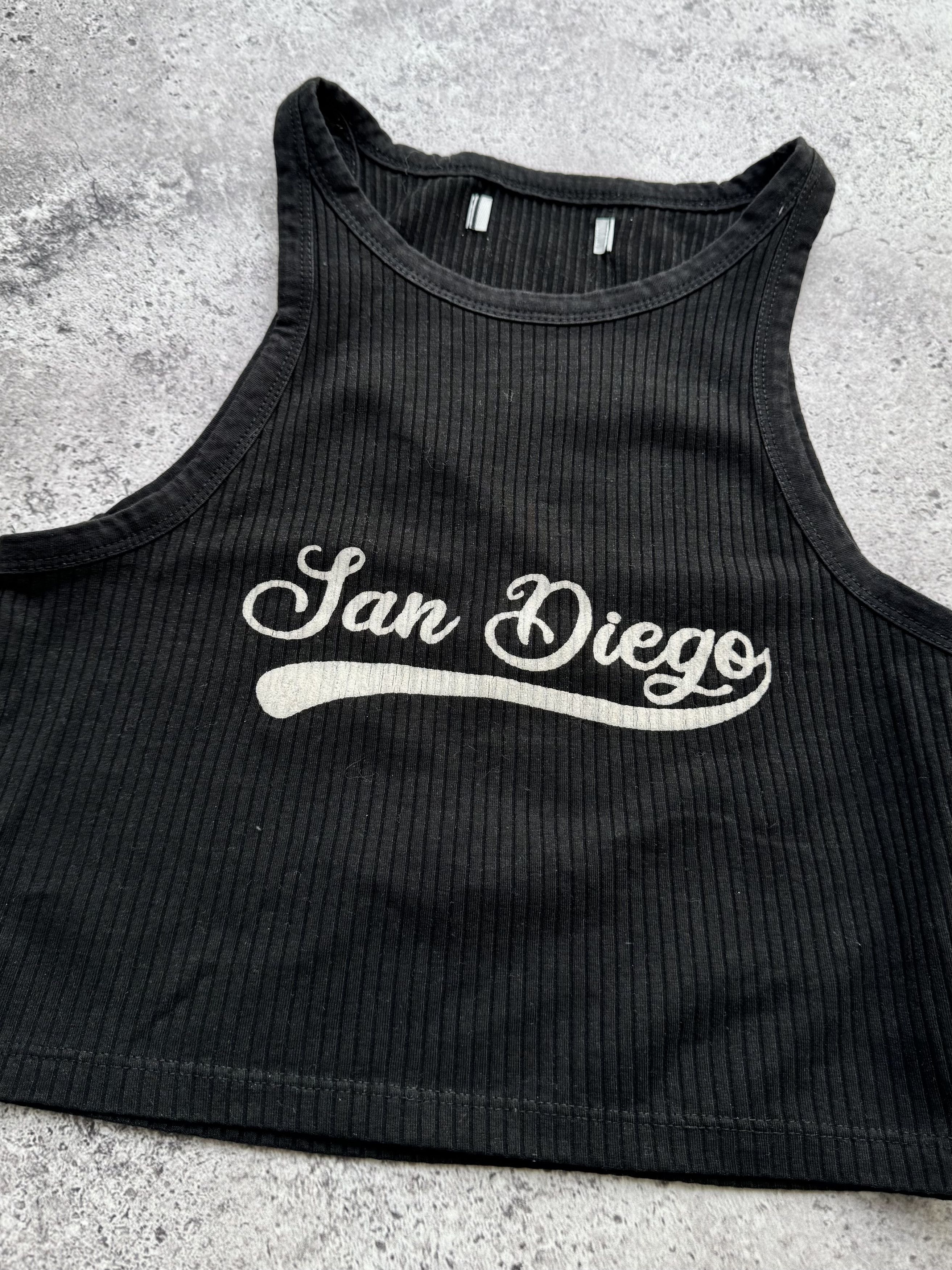 Vintage Vintage Ribbed Tank San Diego Graphic Y2K Streetwear (E8) Size XS / US 0-2 / IT 36-38 - 2 Thumbnail