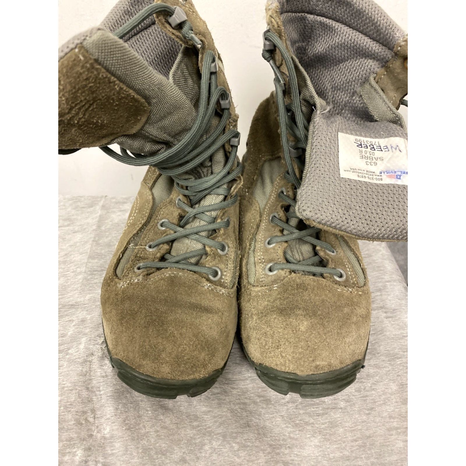 Vibram Belleville Boots Mens Sz 5 Sage Green Vibram 693 Military Combat Leather Lace Up Casual Shoes Mens Size US 5 / EU 37 - 6 Thumbnail