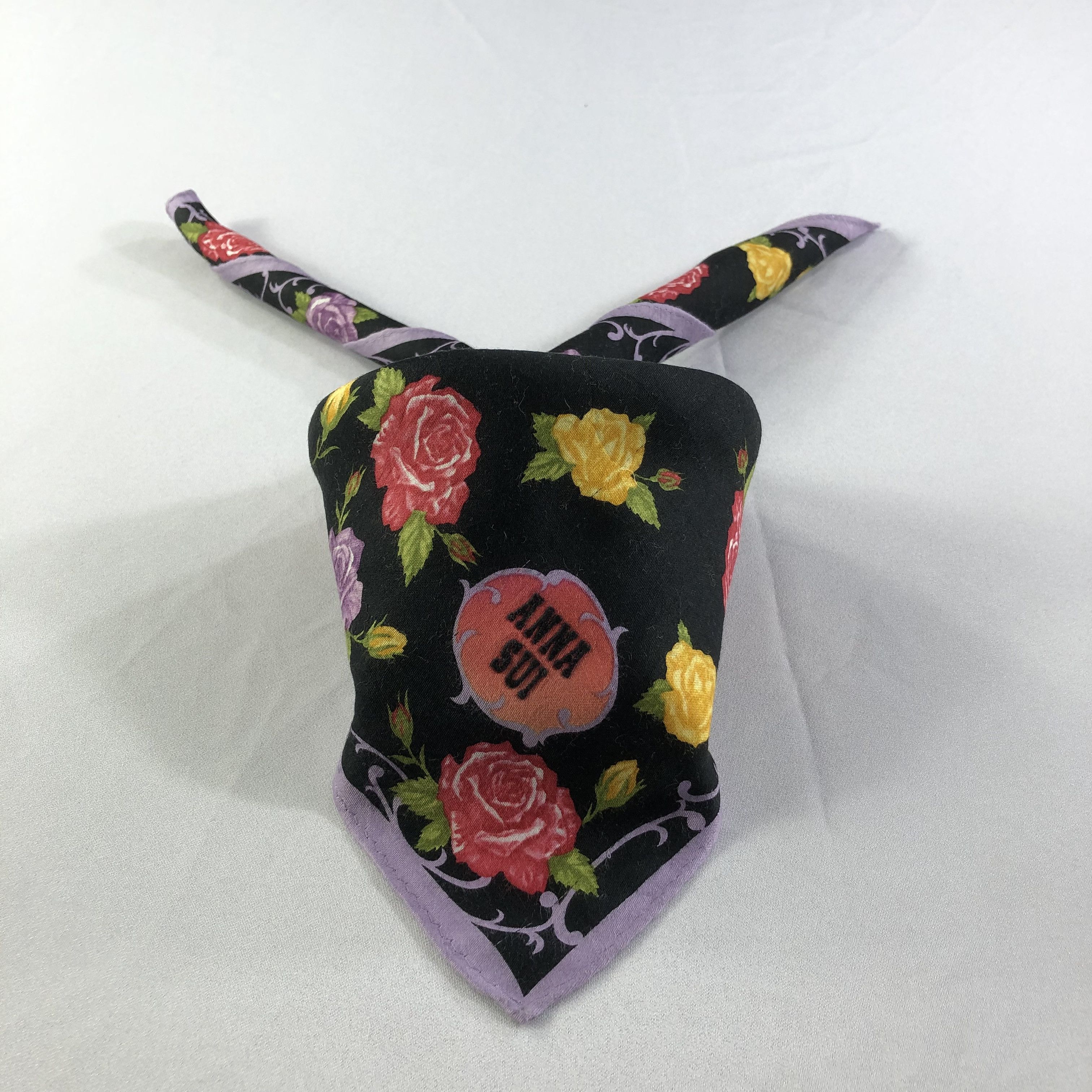 Anna Sui Roses Handkerchief Neckerchief Bandana H1515