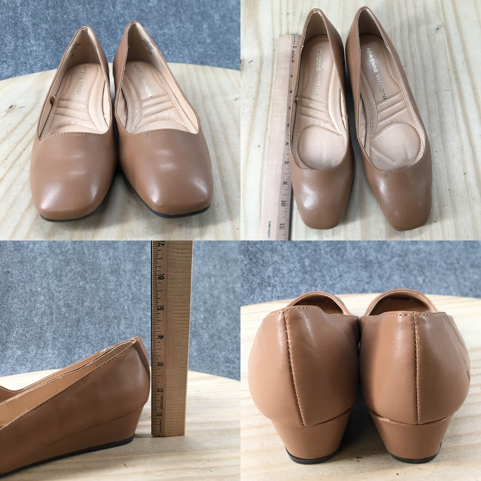 Vintage Adrienne Vittadini Heels Womens 6.5 M Palmer Pumps Brown Faux Leather Slip On Pump Size US 7 / IT 37 - 8 Thumbnail