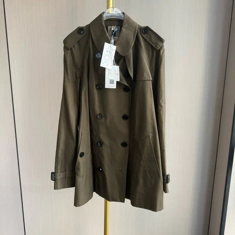 Burberry Burberry Green Cotton Women's Trench Coat Size ONE SIZE - 1 Thumbnail