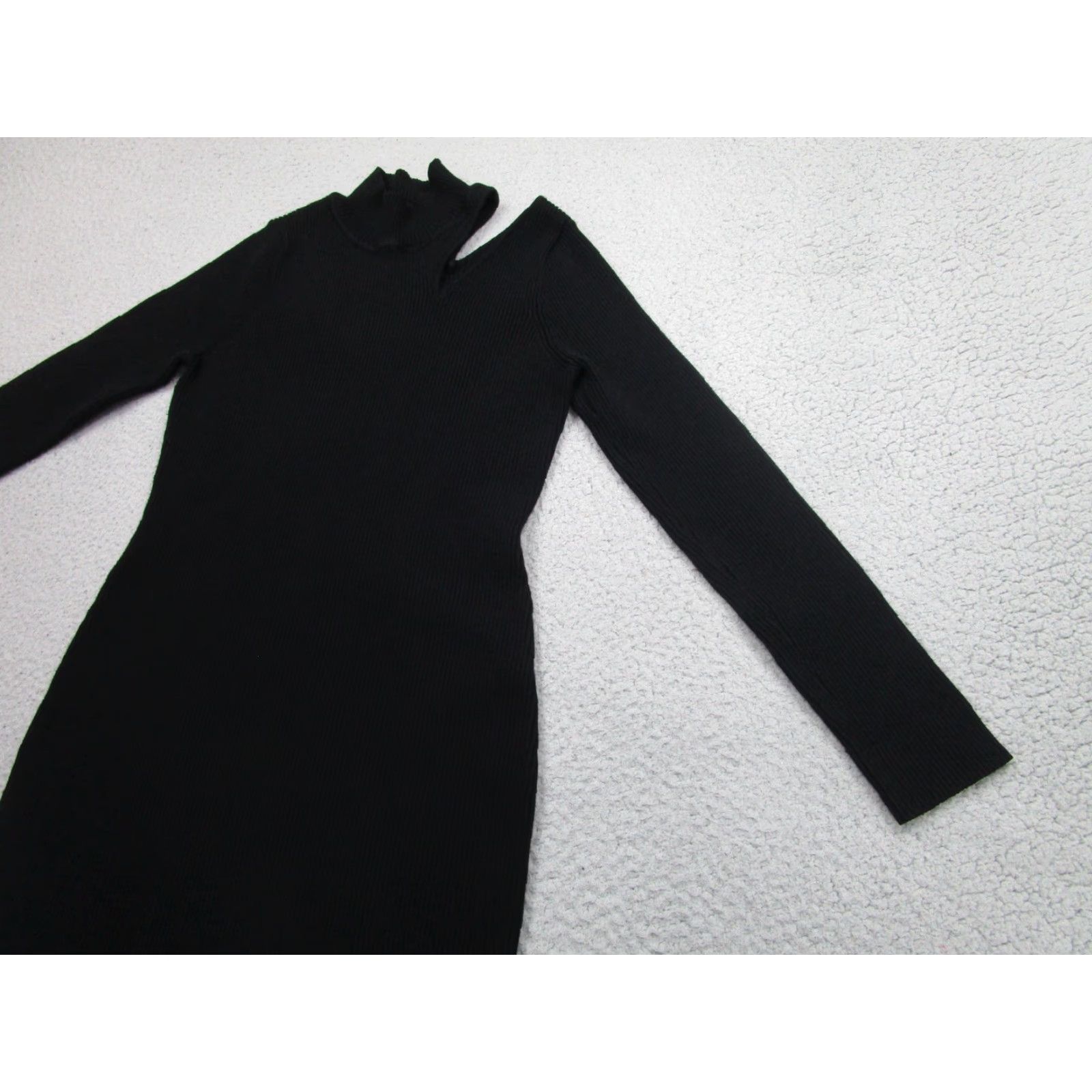 ASTR The Label ASTR The Label Dress Womens Medium Black Cutout Turtleneck Sweater Bodycon Knit Size M / US 6-8 / IT 42-44 - 2 Thumbnail