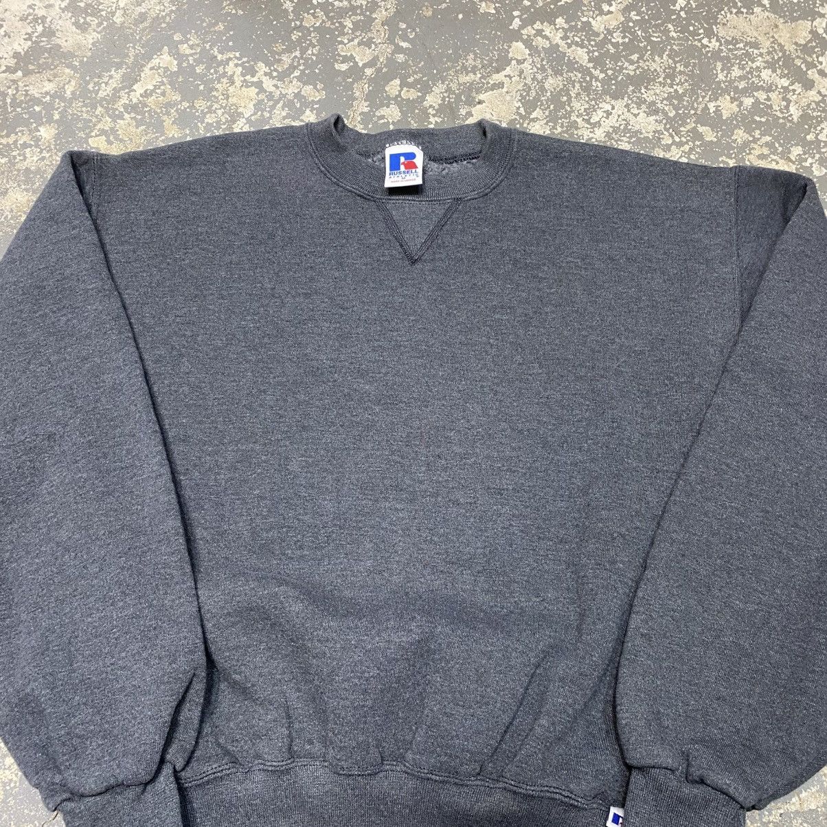 Russell Athletic × Vintage Vintage Russell Athletic Grey Blank Boxy Crewneck Hoodie Size US M / EU 48-50 / 2 - 7 Thumbnail