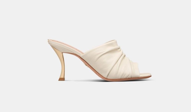 Dior o1w1db11024 D-Fame Heeled Sandals in White Size US 12 / IT 42 - 1 Thumbnail