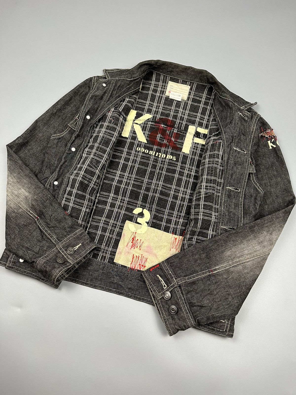 Japanese Brand Distressed K Company Sashiko Boro Denim Jacket Size US L / EU 52-54 / 3 - 10 Thumbnail