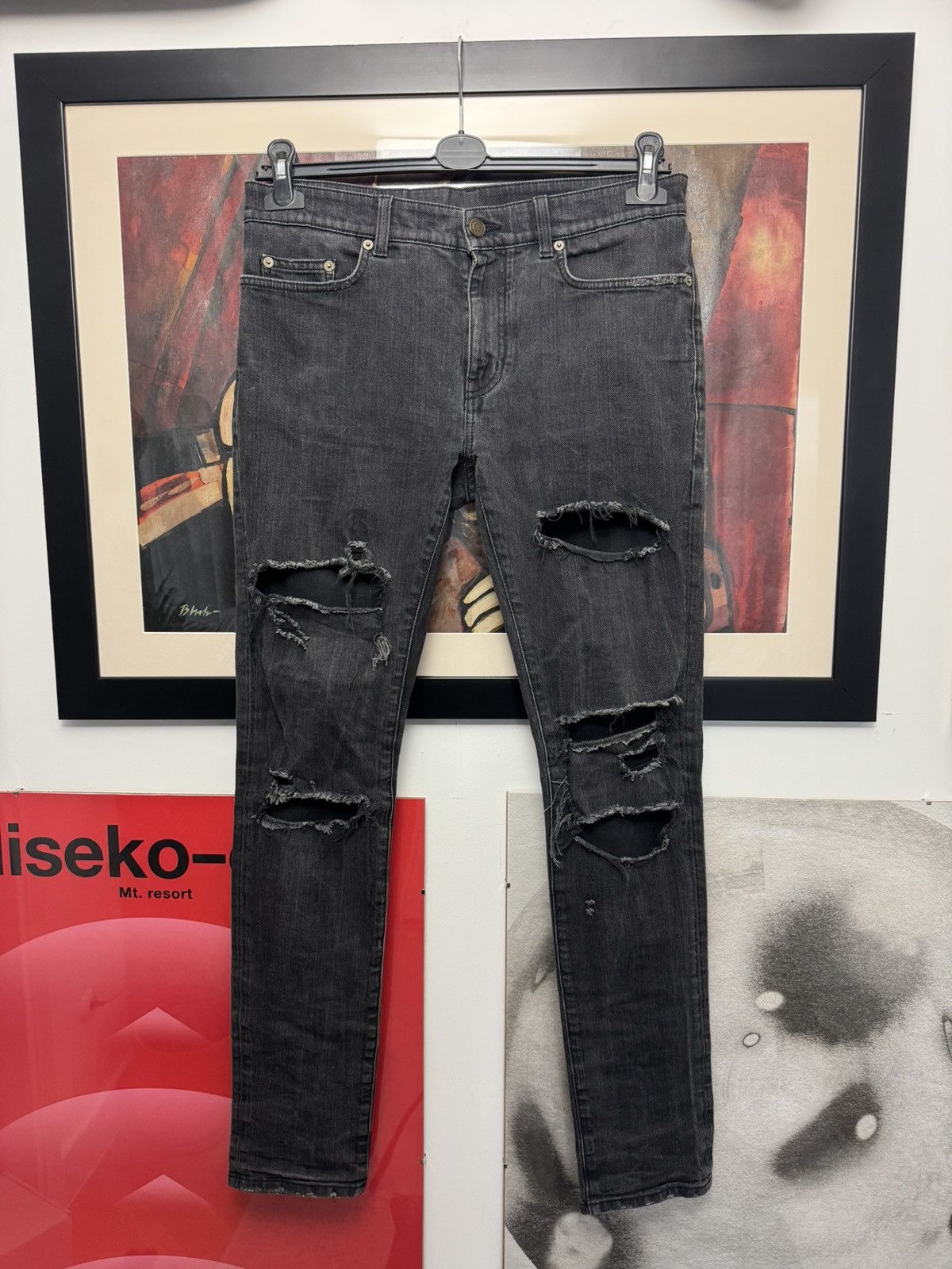 Saint Laurent Crash Denim Black 2016 Hedi Slimane Skinny