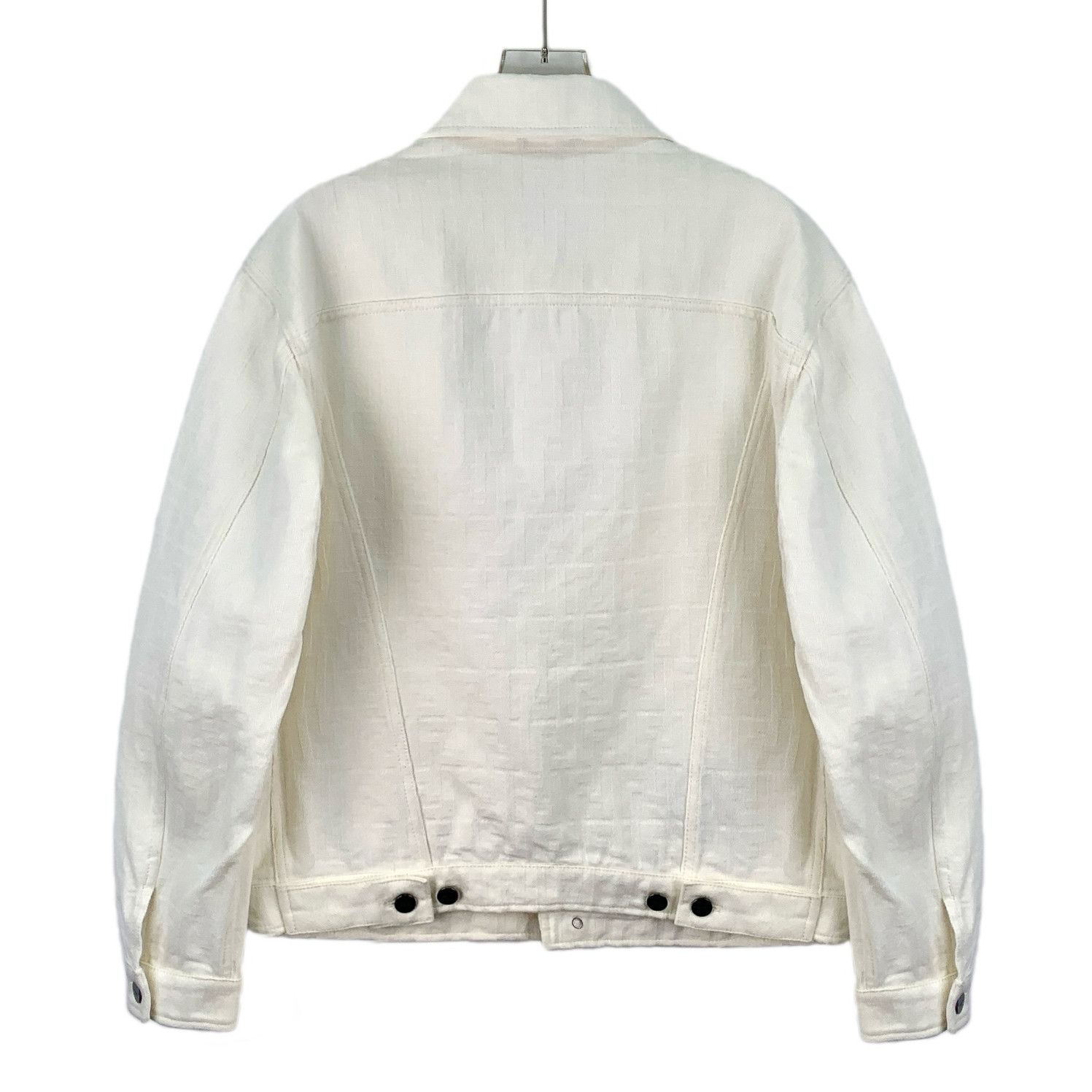 Fendi White Monogram Cotton Denim Jacket (46)
