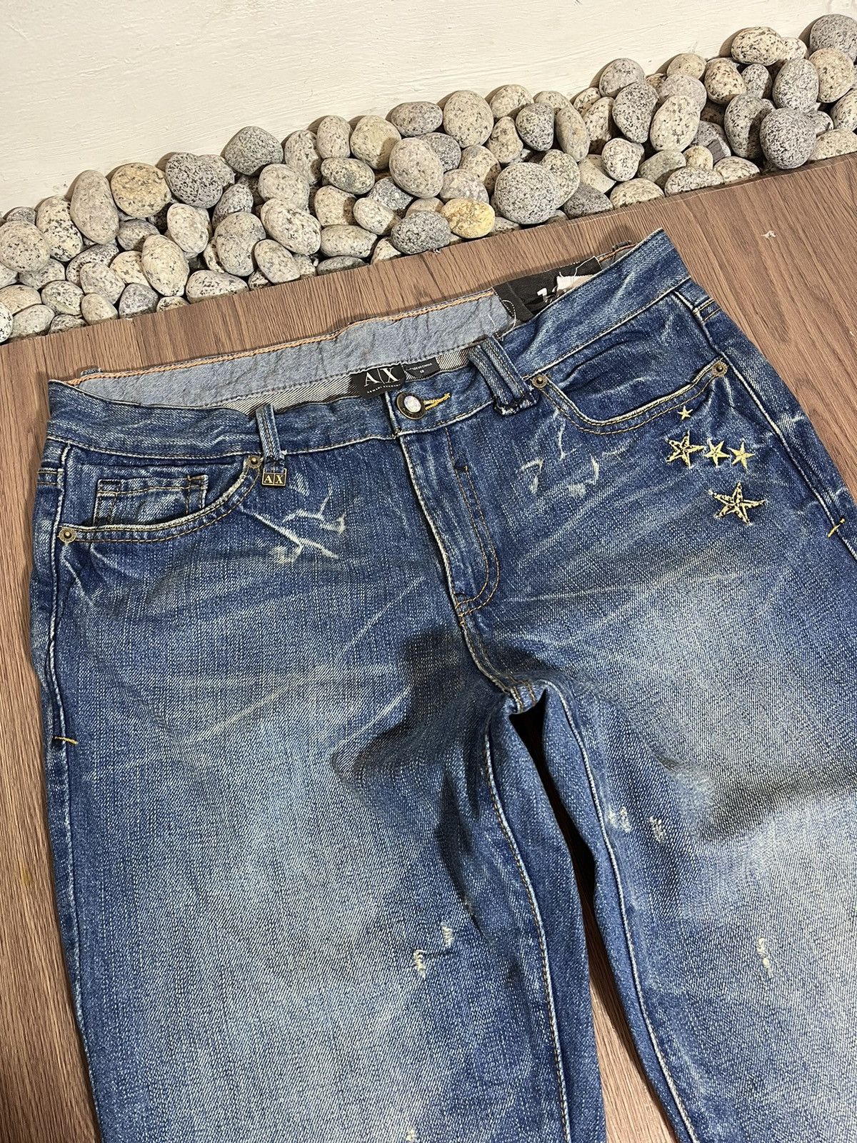 Armani × Armani Exchange AX Armani Exchange emboirdery washed regular bootcut jeans Size US 33 - 8 Thumbnail