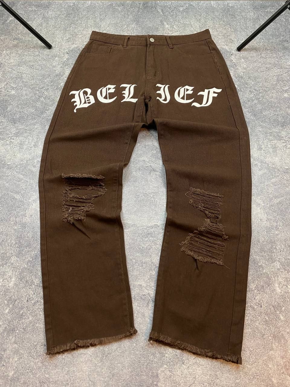 Japanese Brand Jeans Dirty Pants faded crash denim thrashed y2k distressed Size US 34 / EU 50 - 1 Thumbnail