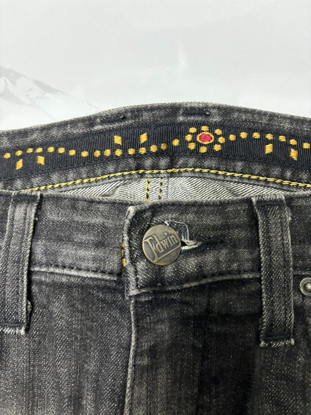 Kapital EDWIN EXCLUSIVE VINTAGE BLACK DISTRESSED DENIM JEANS Size US 30 / EU 46 - 11 Thumbnail