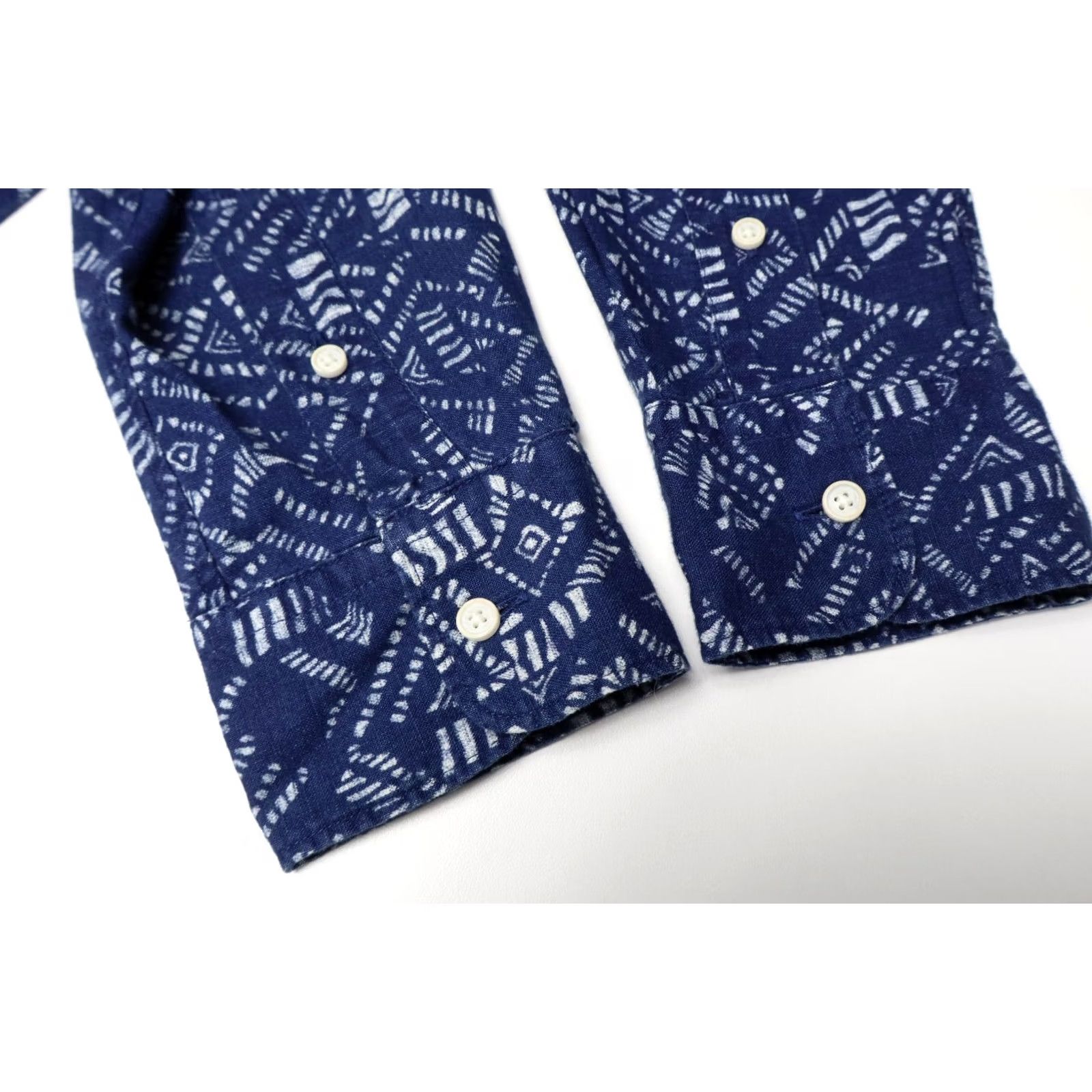 Scotch & Soda SCOTCH & SODA Shirt Men's MEDIUM Patterned Long Sleeve Button-Up Linen Blend blue shirt Size US M / EU 48-50 / 2 - 5 Thumbnail