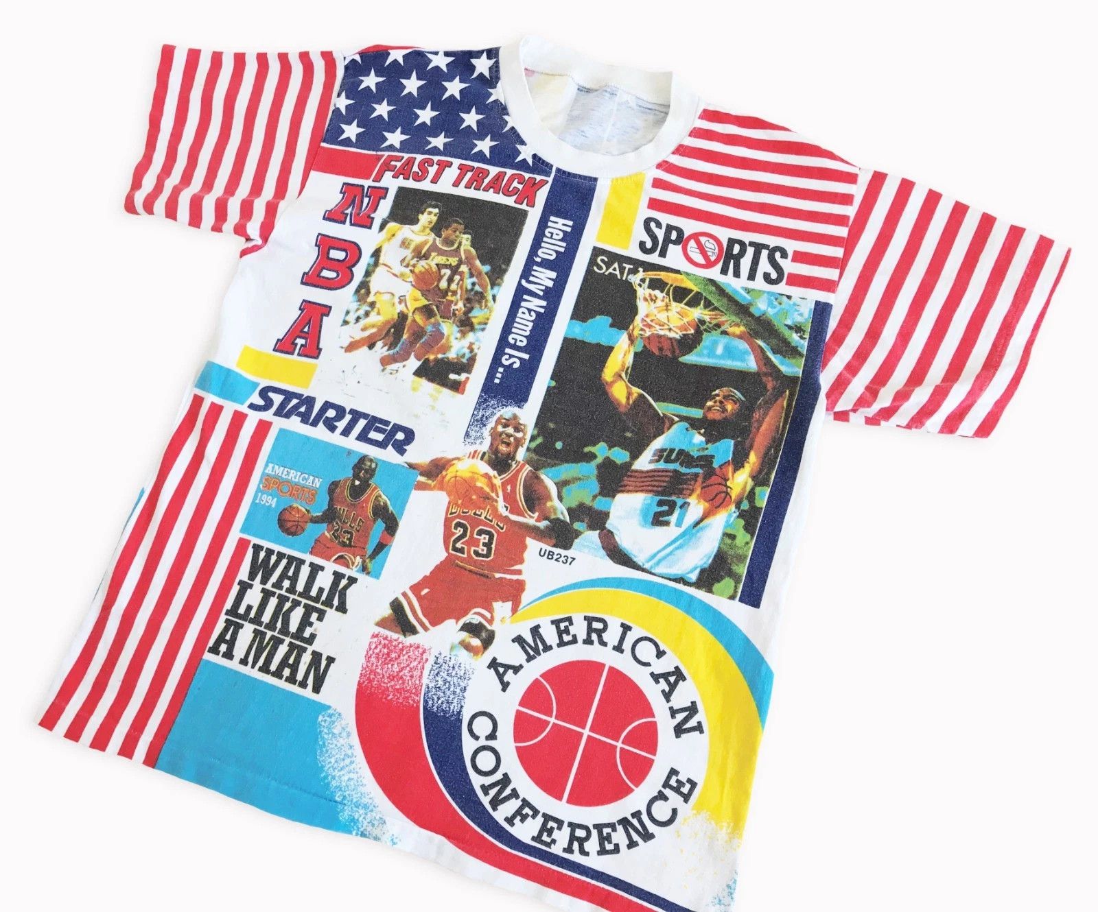 Starter RARE Vintage 90s STARTER T shirt Single stitch Jordan NBA Size US M / EU 48-50 / 2 - 10 Thumbnail