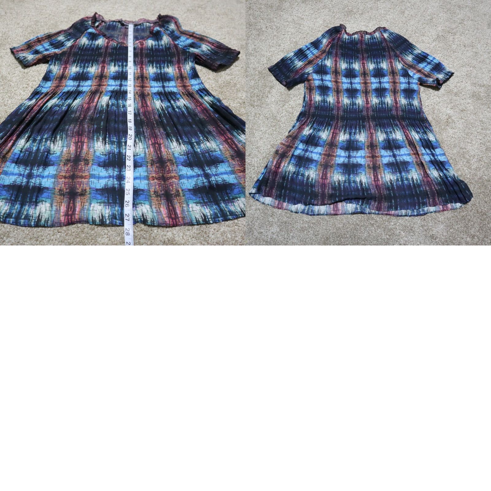 Vintage Sharago Sharagano Shirt Women XL Blue Short Sleeve Beaded Lightweight Casual Vintage No Size XL / US 12-14 / IT 48-50 - 8 Thumbnail
