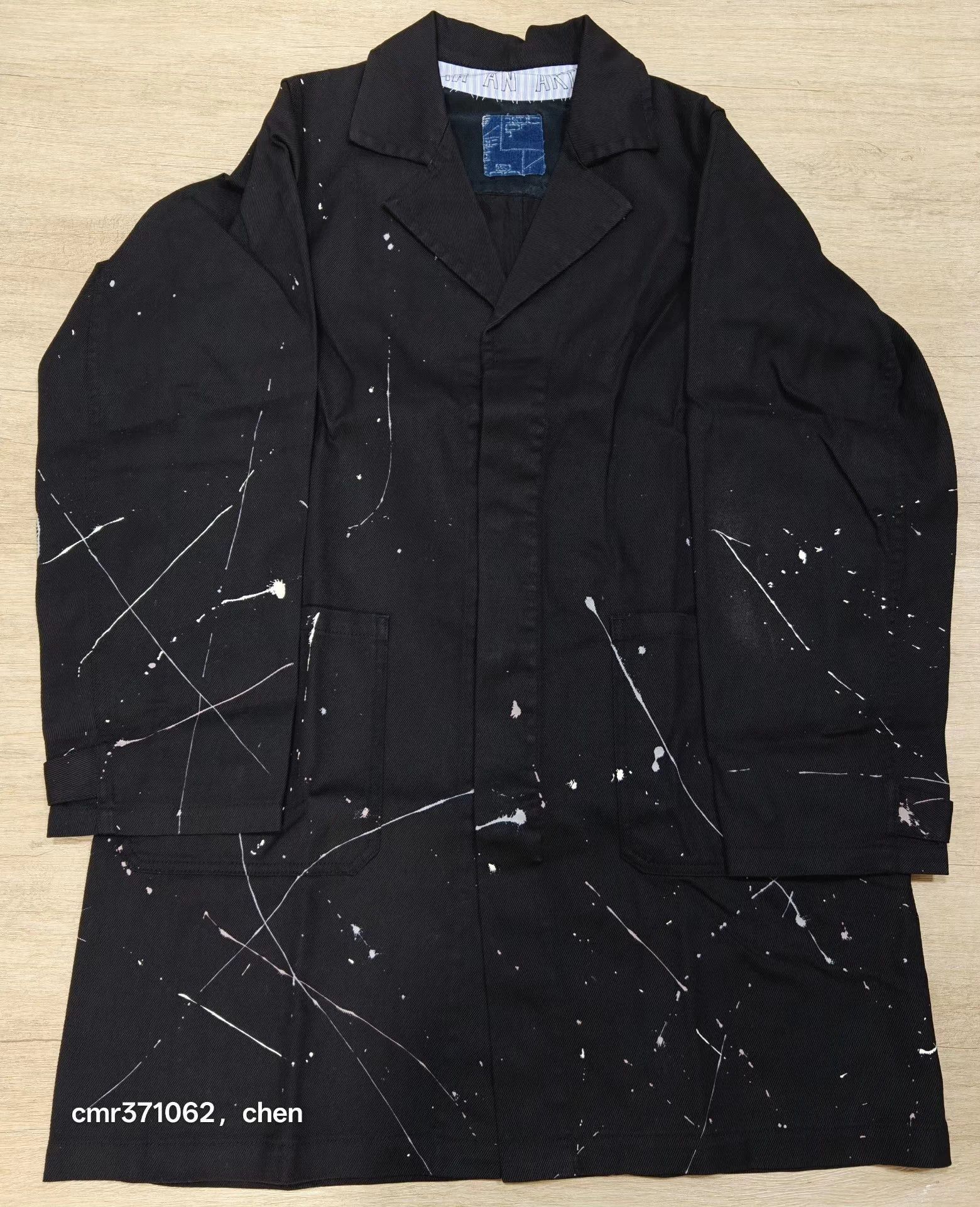Visvim Black Paint Splatter Long Coat Size M Size US M / EU 48-50 / 2 - 1 Thumbnail
