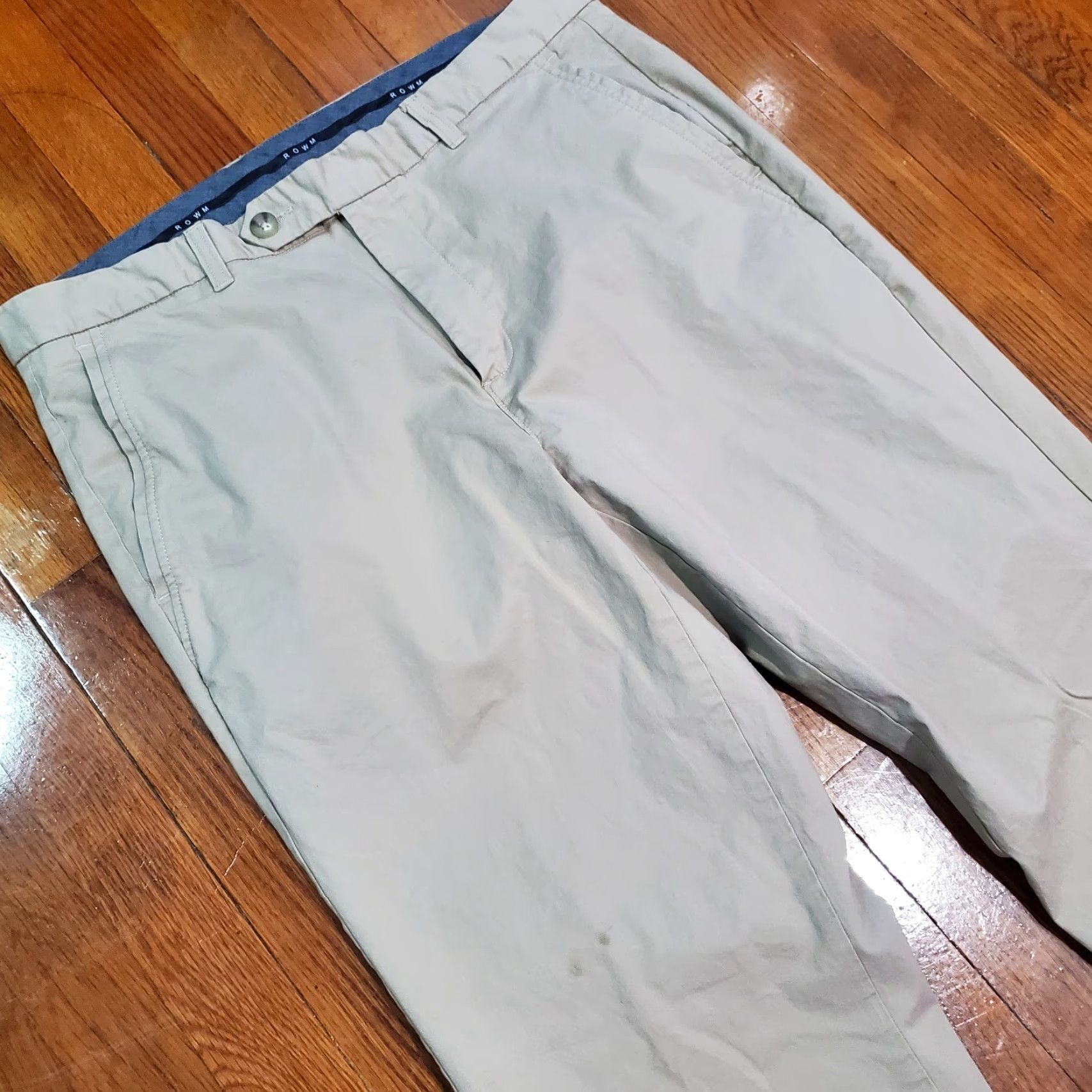 Vintage Rowm Pants Mens Beige Chino Tailored Straight Leg 38x30 Size US 38 / EU 54 - 6 Thumbnail